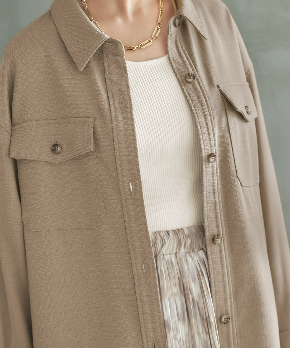 着用イメージ 168cm オリーブベージュ