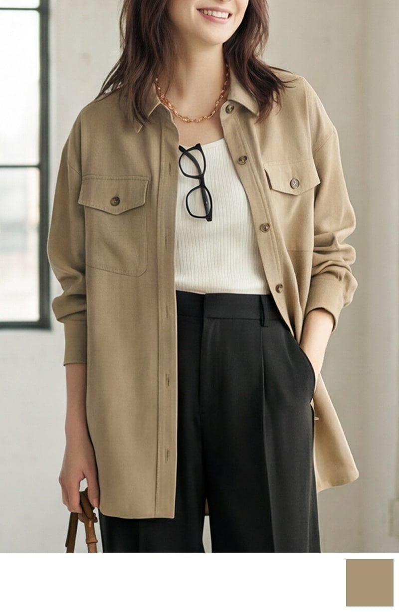 凹凸生地のシャツジャケット