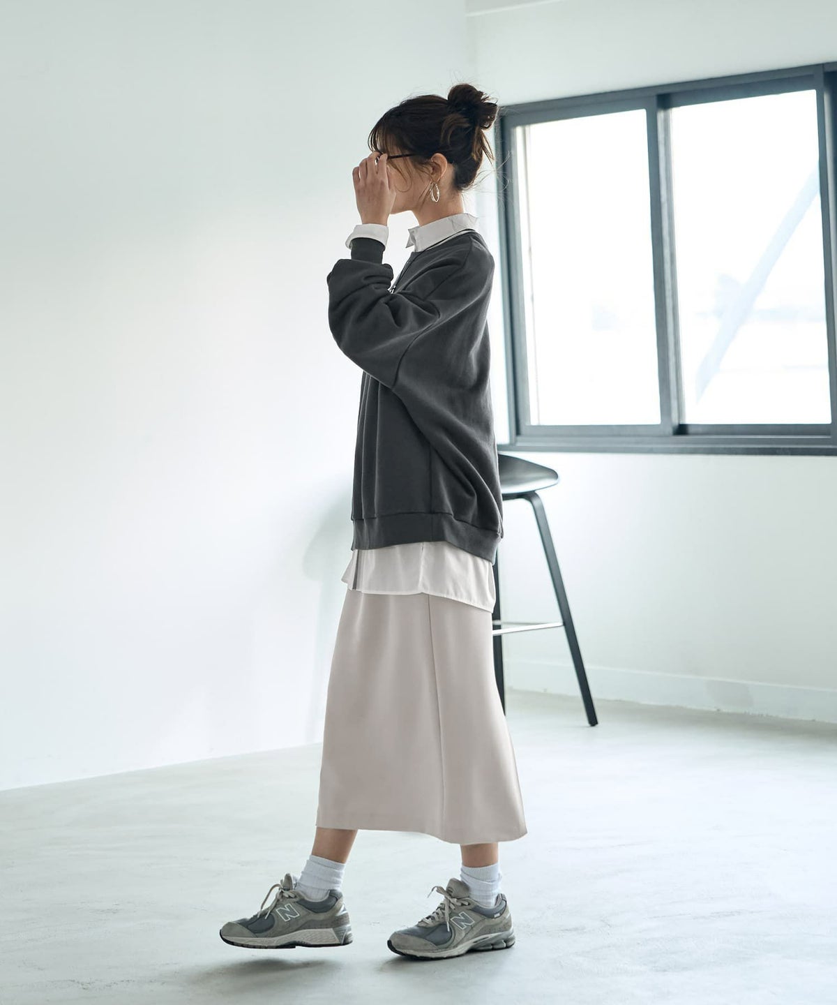 着用イメージ 168cm ホワイト