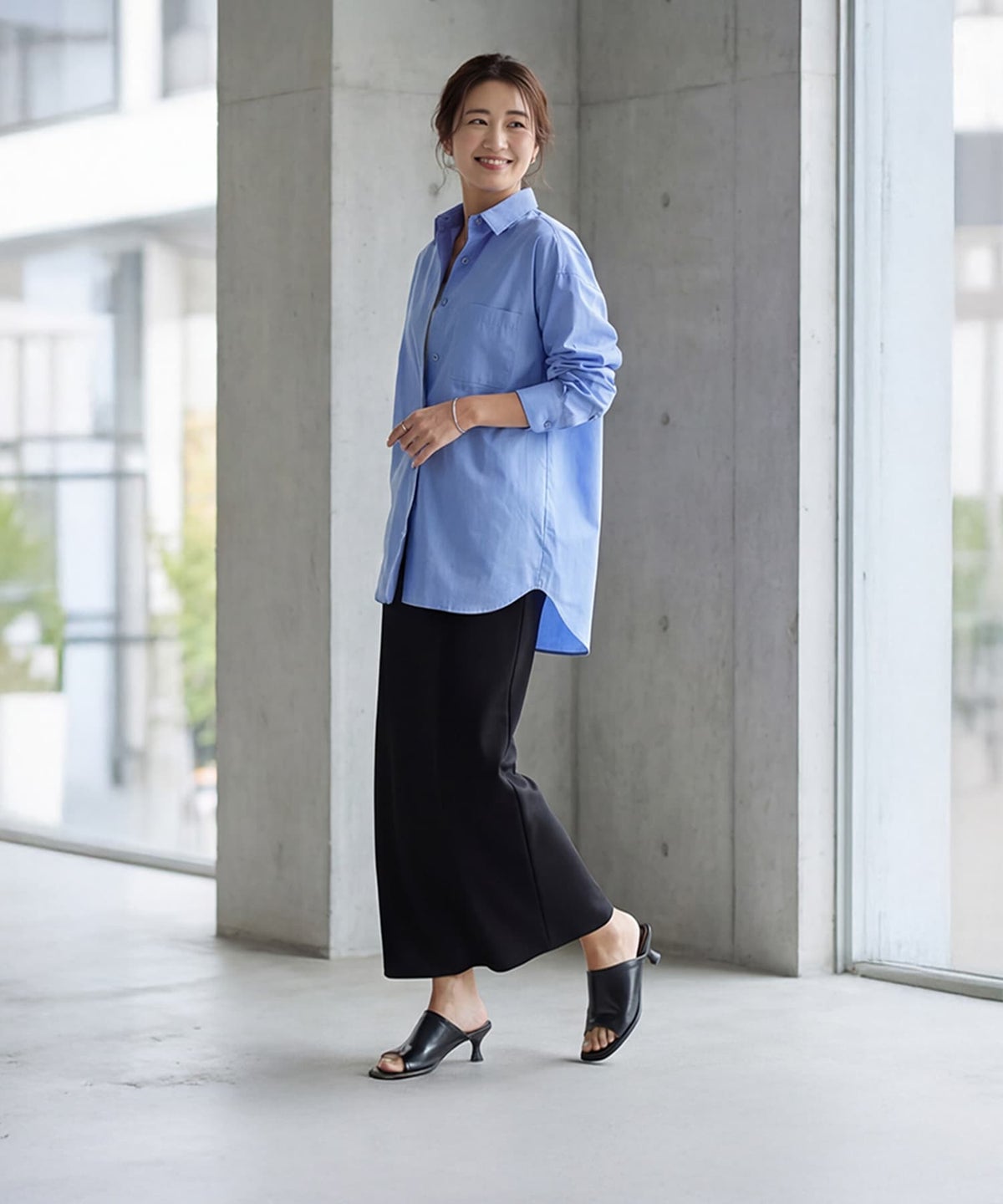 着用イメージ 163cm ブルー