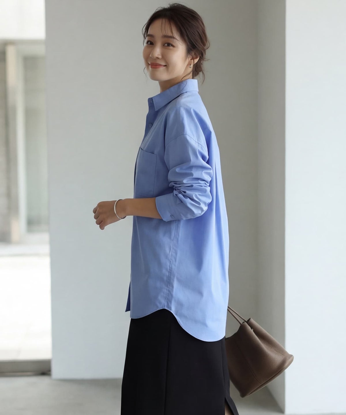 着用イメージ 163cm ブルー