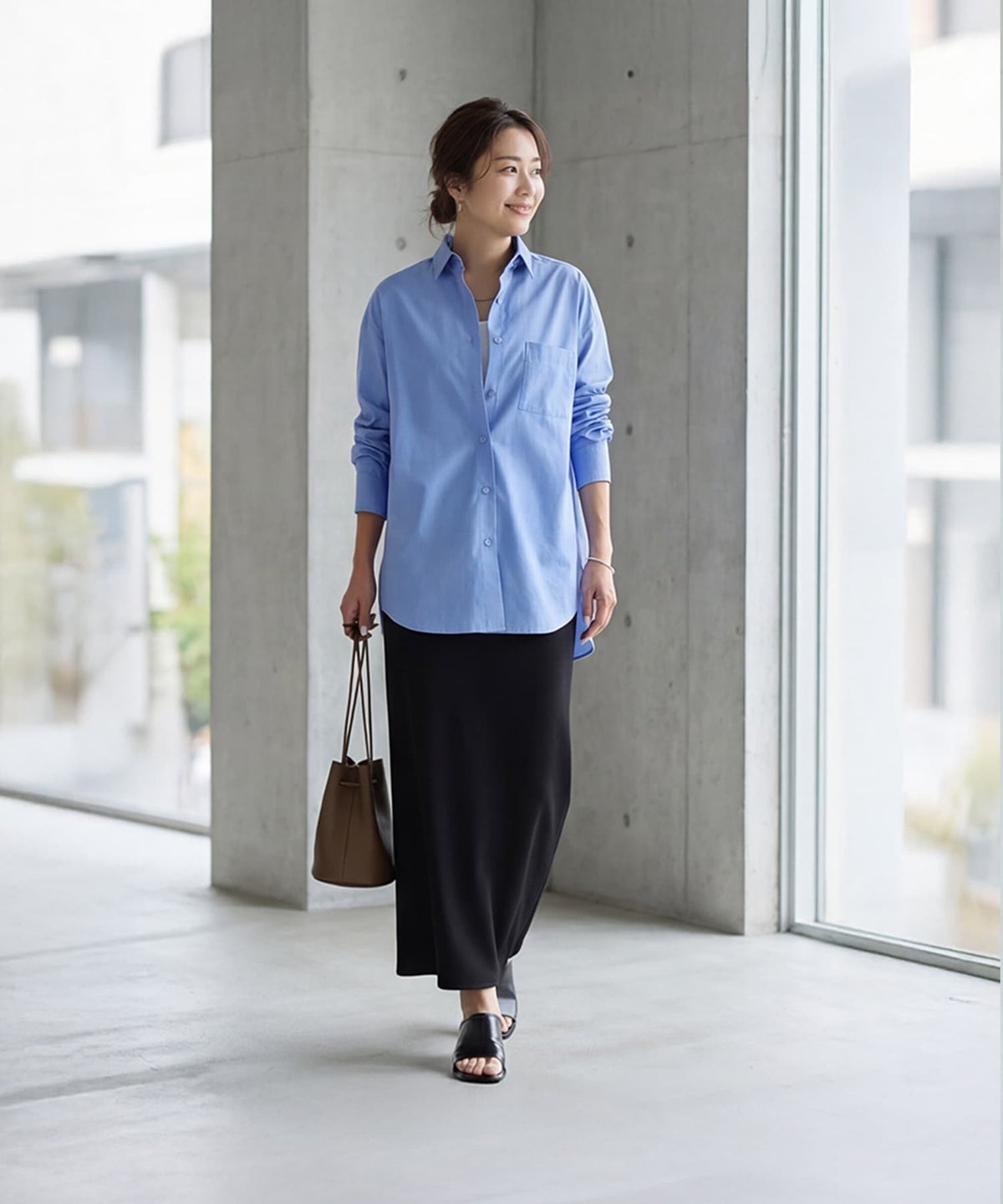 着用イメージ 163cm ブルー