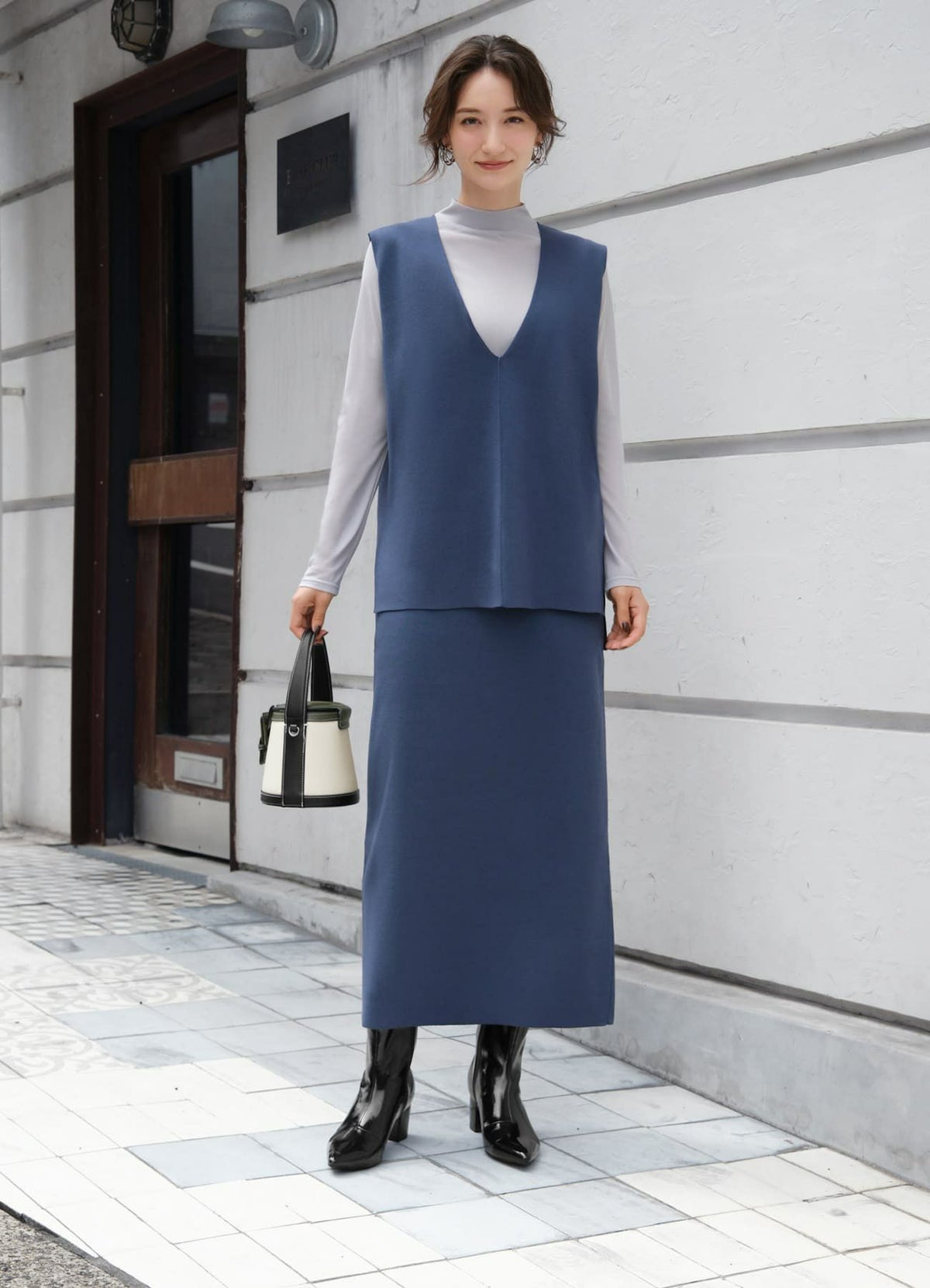 着用イメージ 165cm ライトグレー