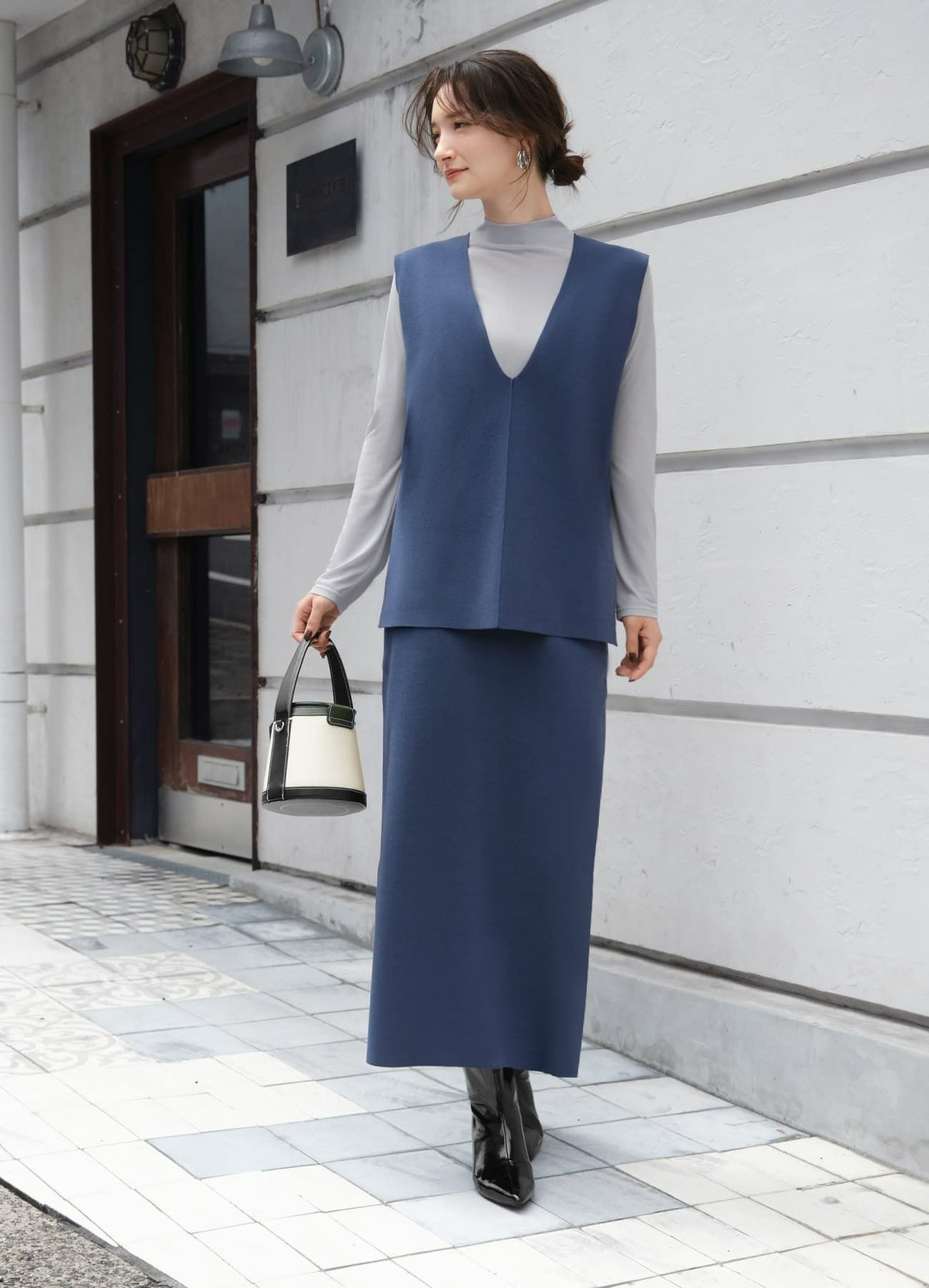 着用イメージ 165cm ライトグレー