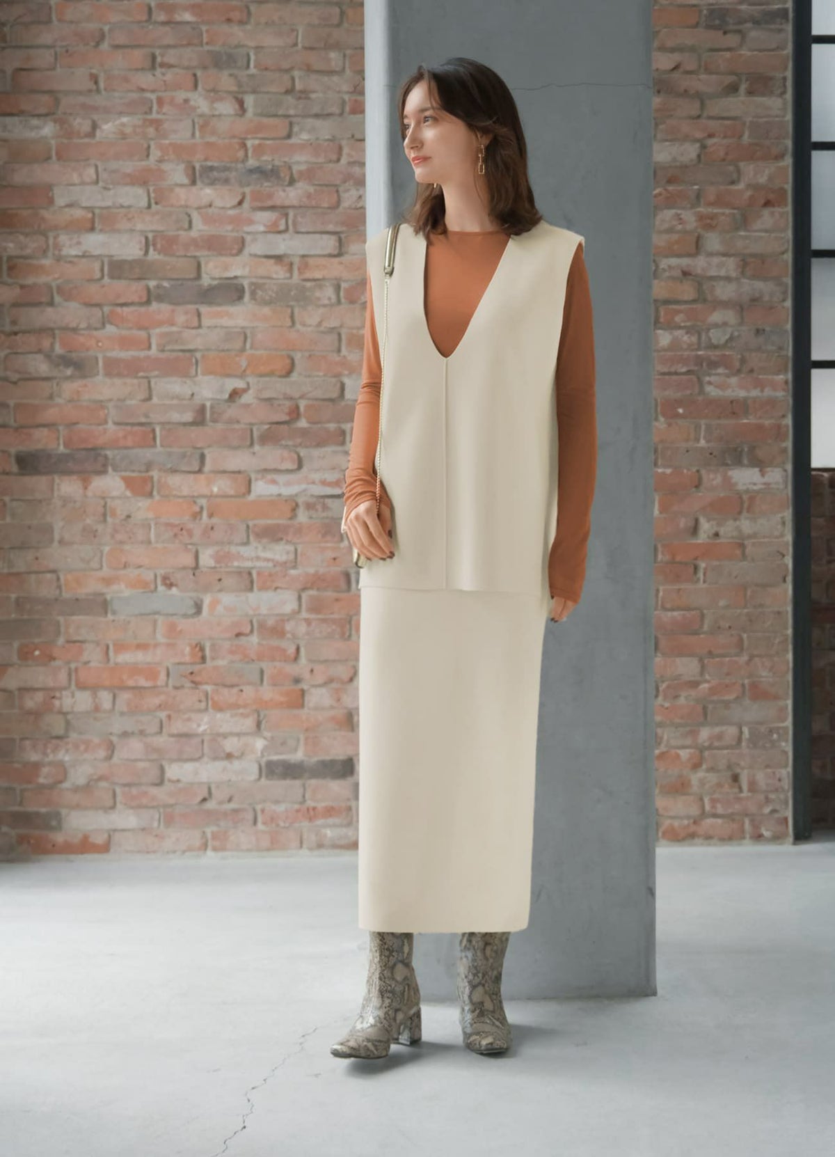 着用イメージ 165cm ライトブラウン