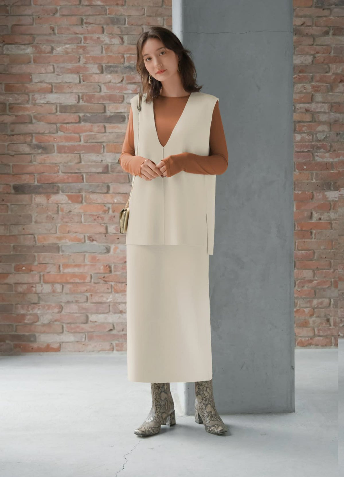 着用イメージ 165cm ライトブラウン