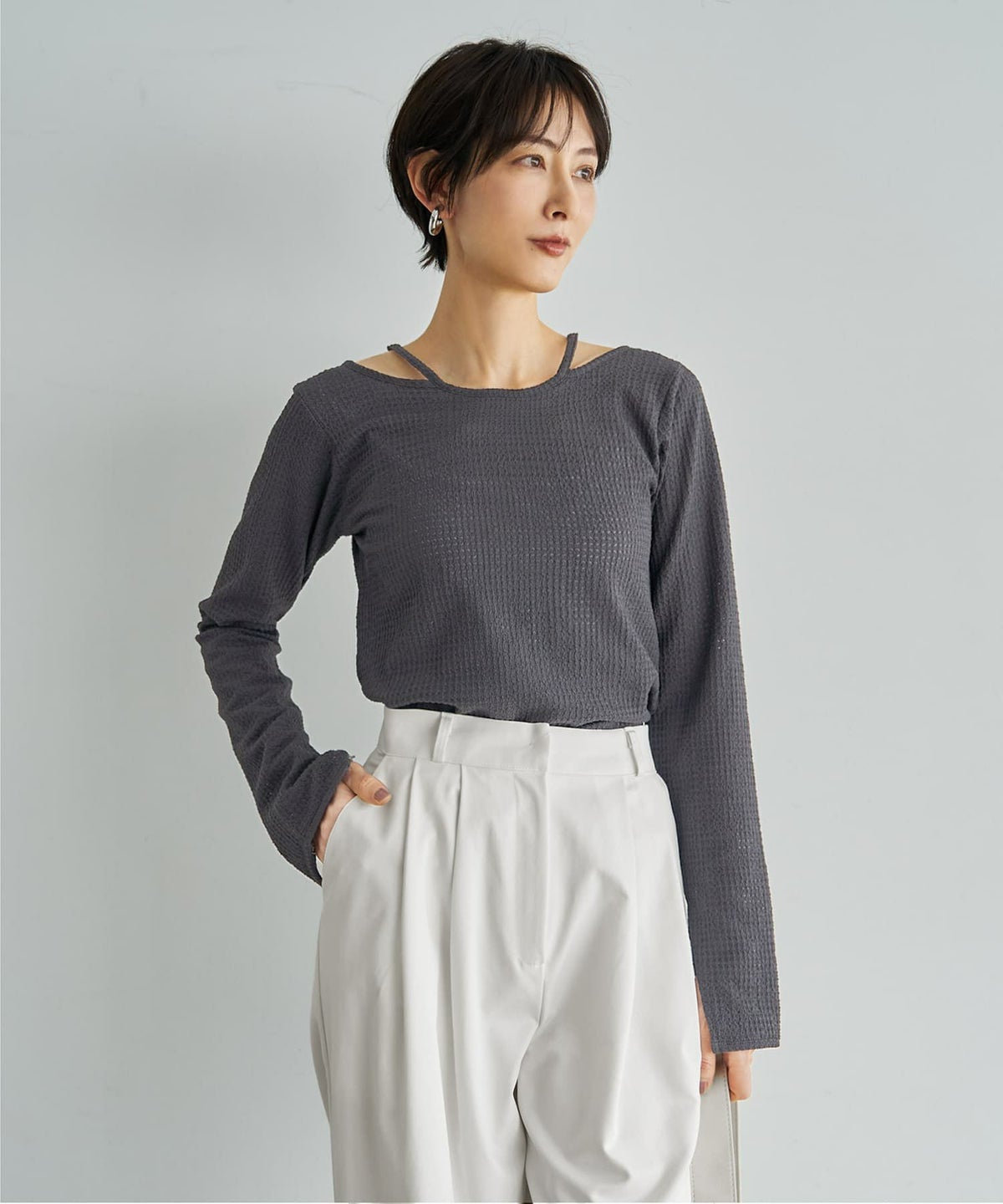 着用イメージ 167cm チャコール