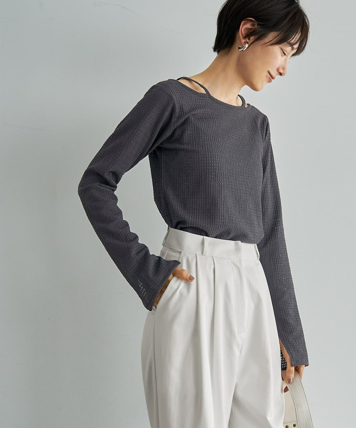 着用イメージ 167cm チャコール