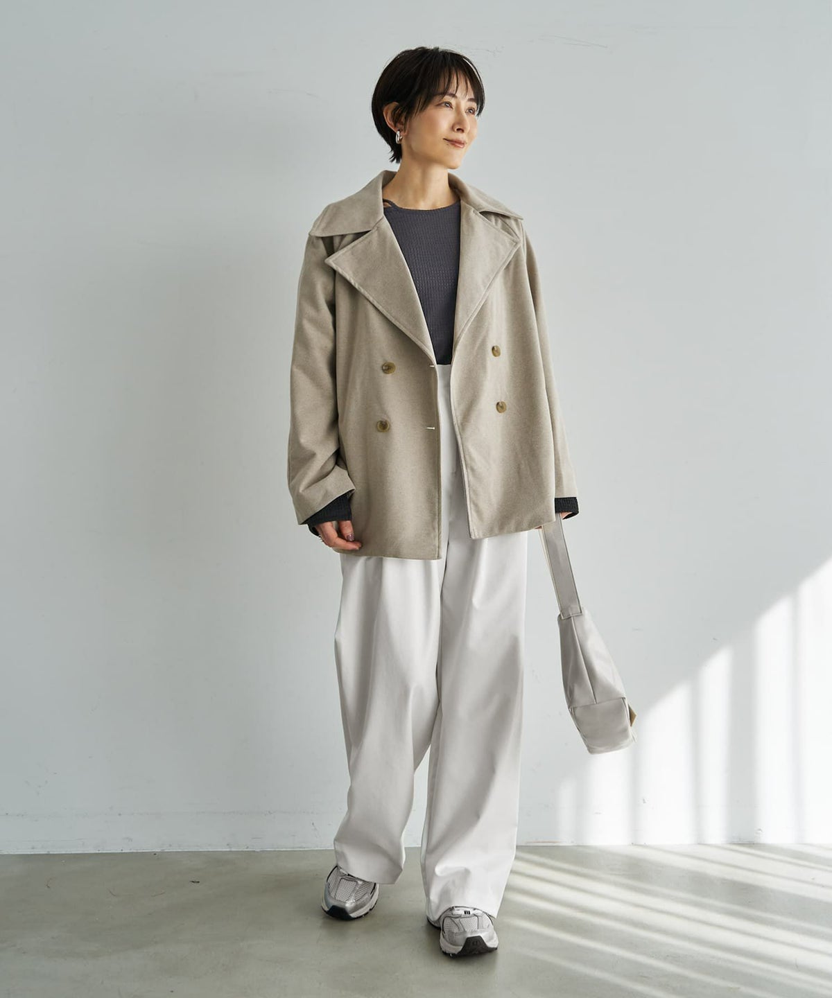 着用イメージ 167cm チャコール