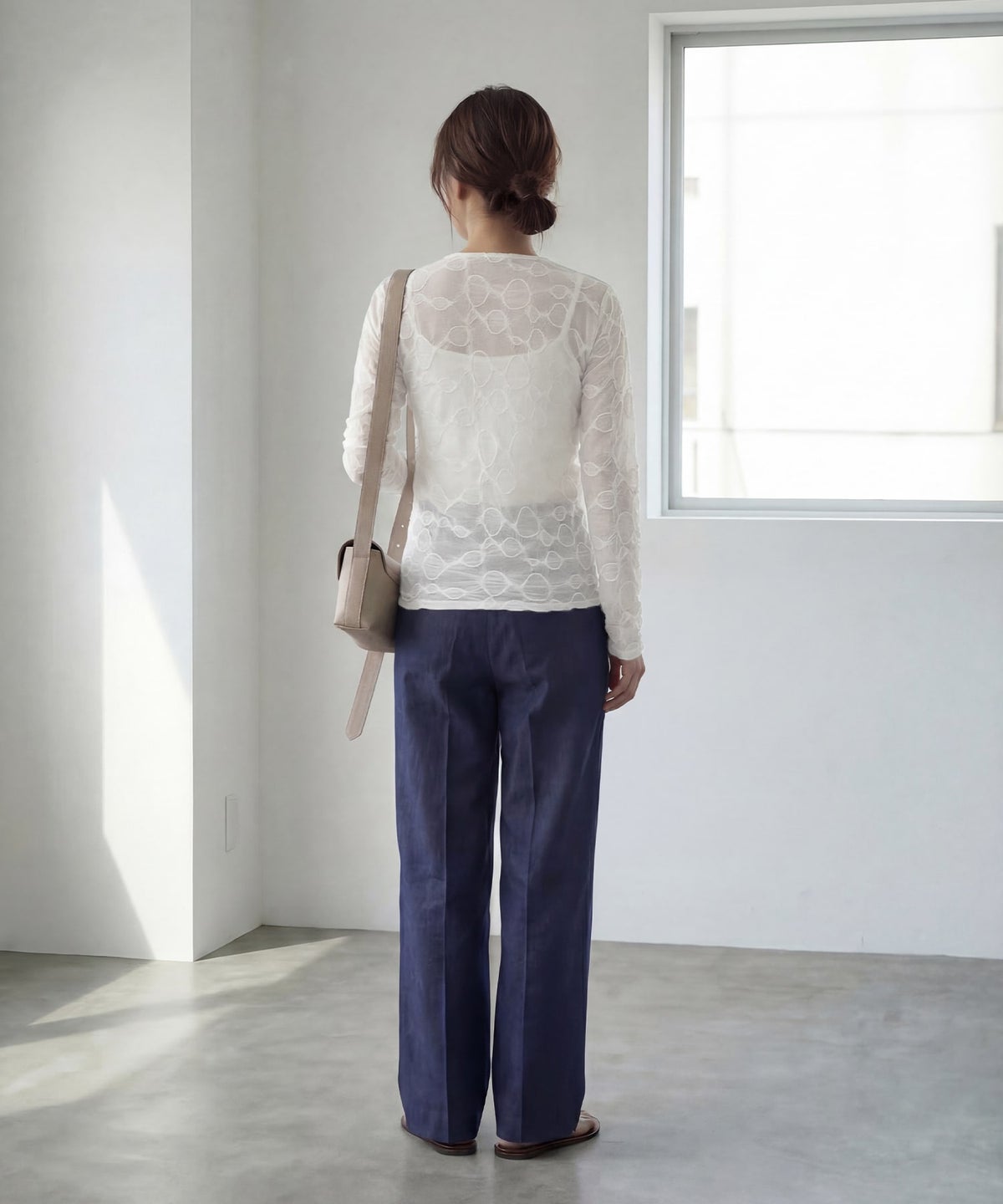 着用イメージ 165cm 着用サイズ S-M アイボリー