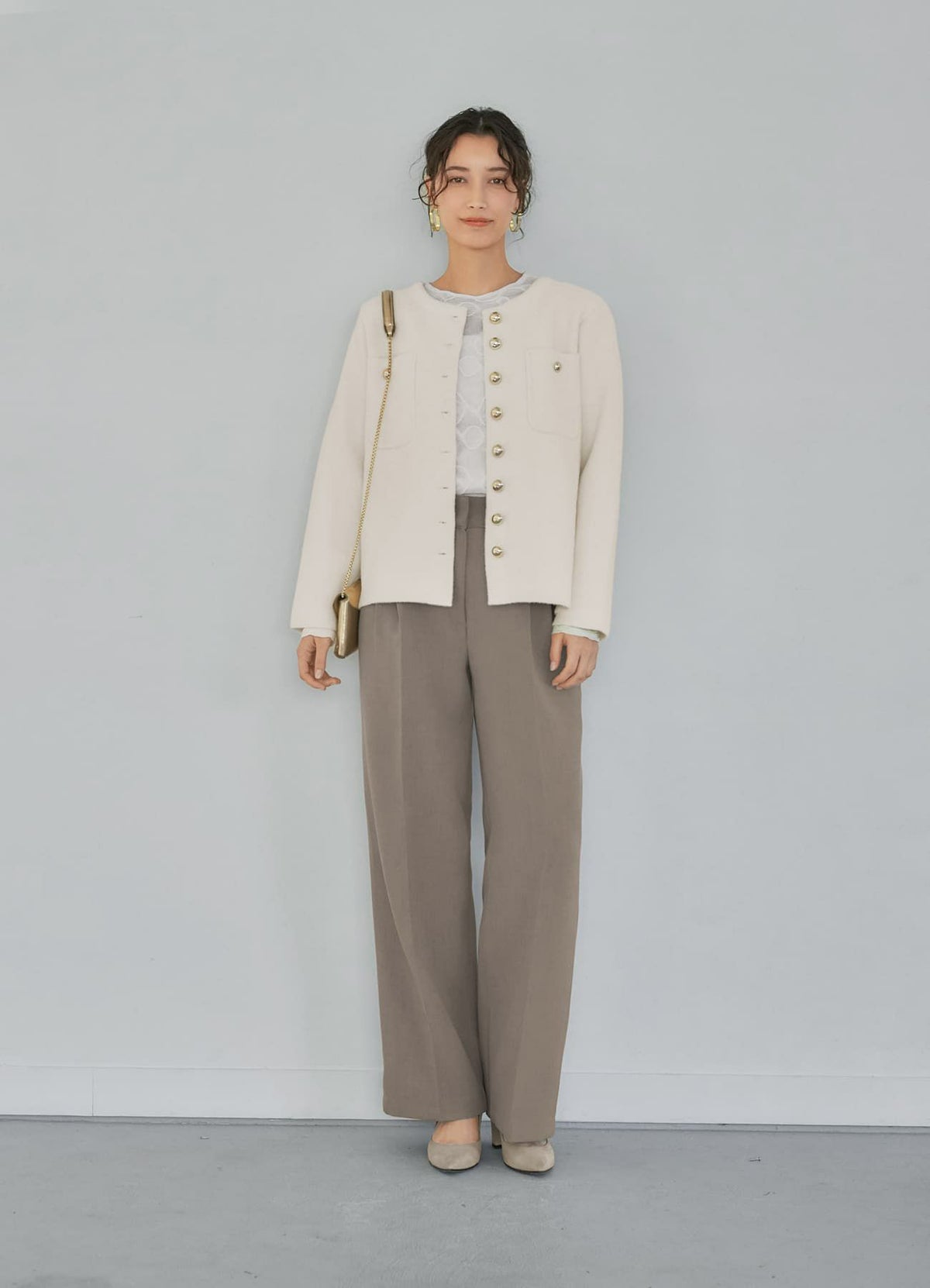 着用イメージ 165cm 着用サイズ S-M アイボリー