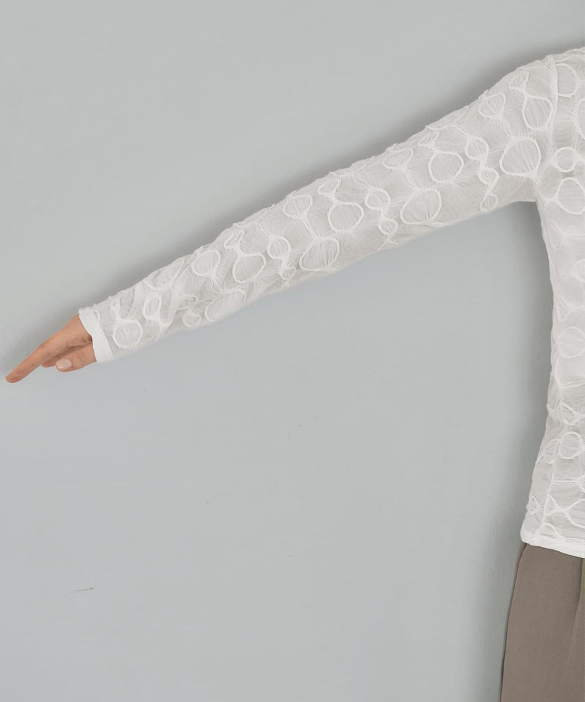 着用イメージ 165cm 着用サイズ S-M アイボリー