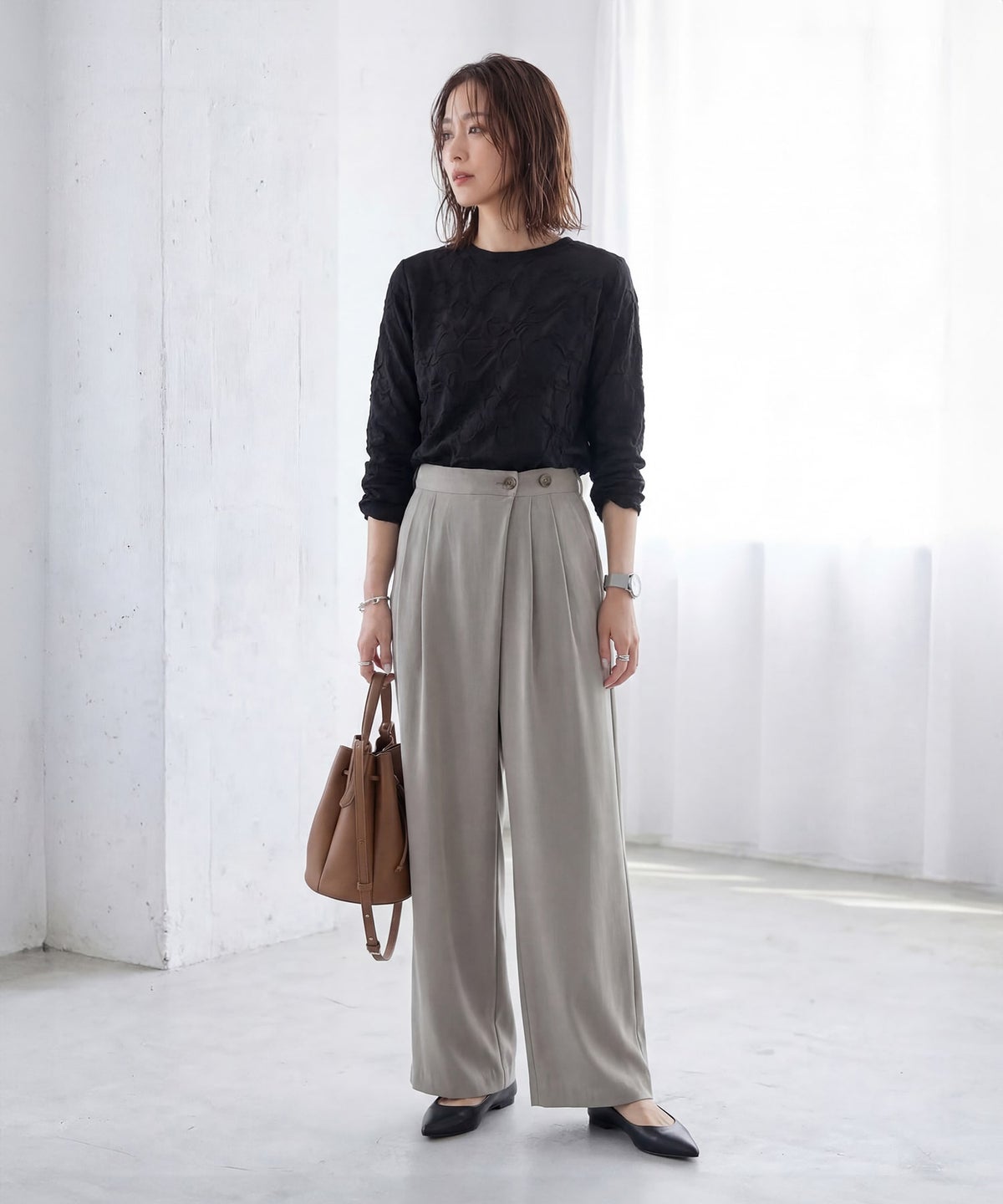 着用イメージ 165cm 着用サイズ S-M ブラック