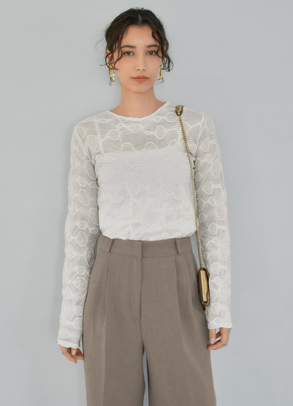 着用イメージ 165cm 着用サイズ S-M アイボリー