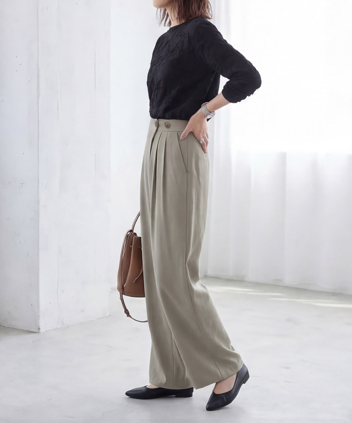 着用イメージ 165cm 着用サイズ S-M ブラック