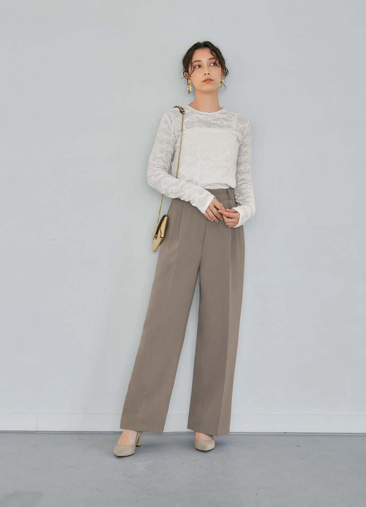 着用イメージ 165cm 着用サイズ S-M アイボリー