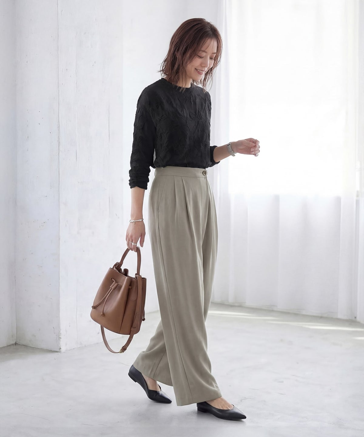 着用イメージ 165cm 着用サイズ S-M ブラック