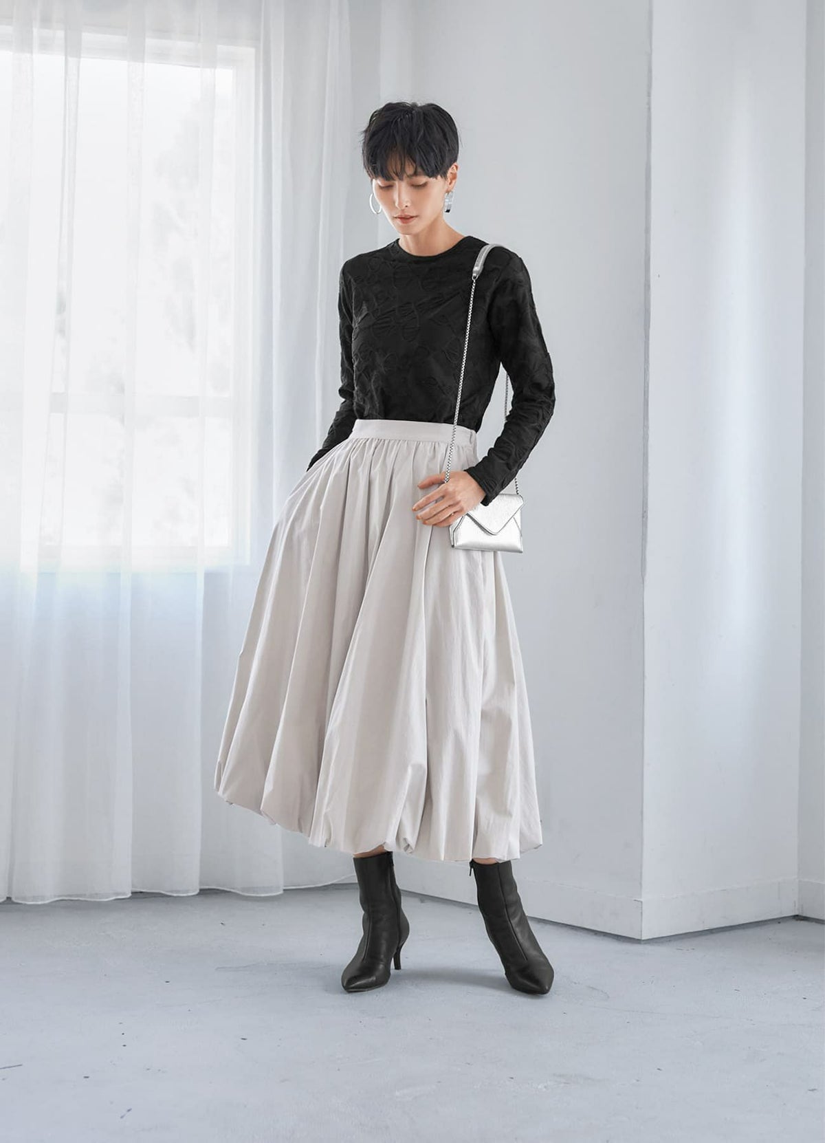 着用イメージ 165cm 着用サイズ S-M ブラック