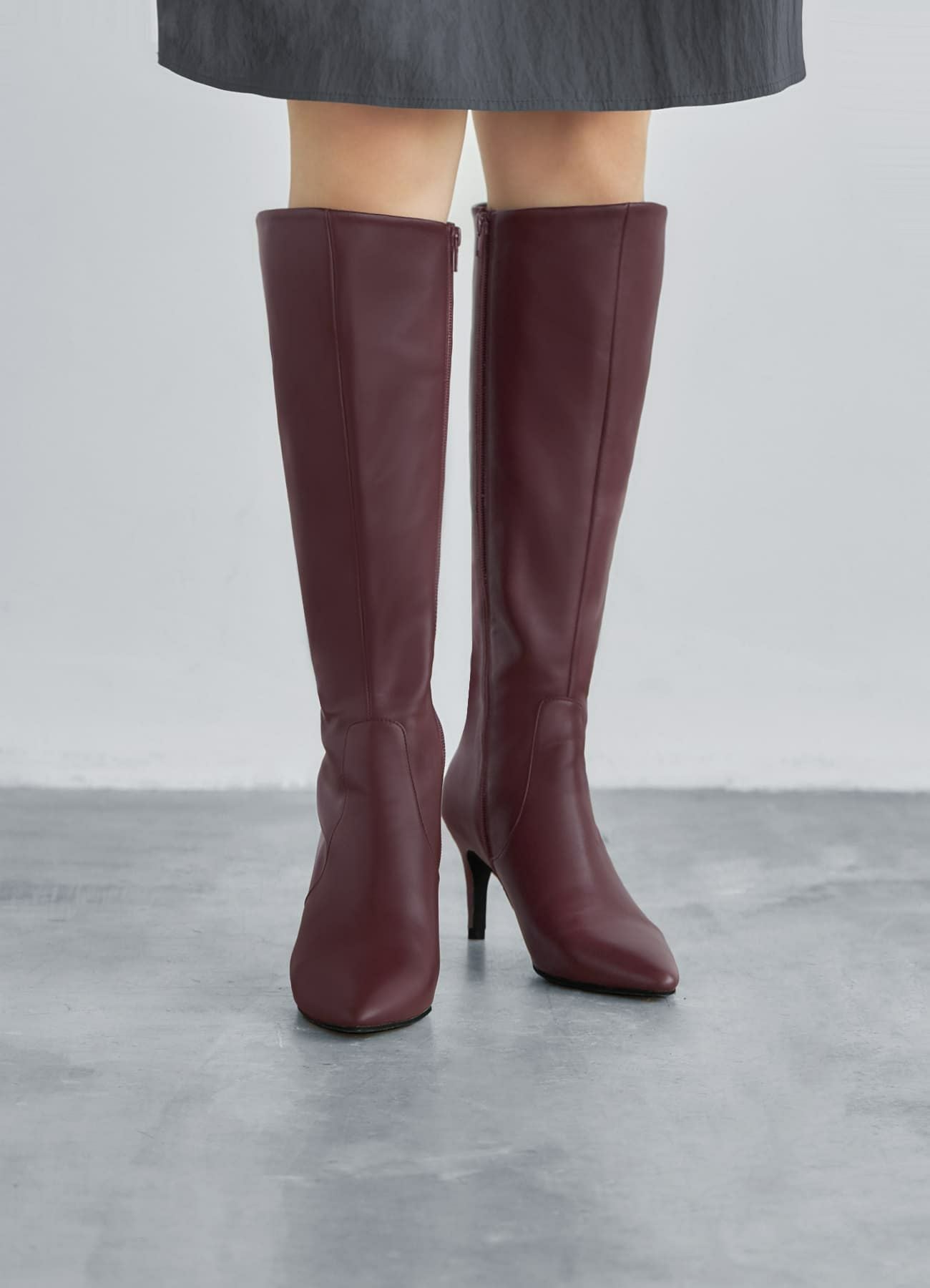 ポリーニ ロングブーツ ポインテッドトゥ 本革 36 黒 イタリア製 Y1138 本革ポインテッドトゥロングブーツ | おしゃれな大人レディース