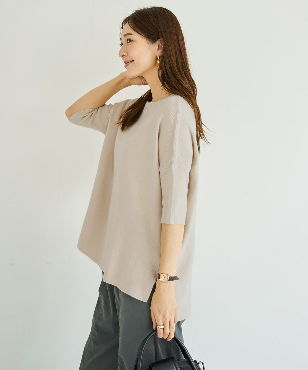 着用イメージ 166cm エクリュ