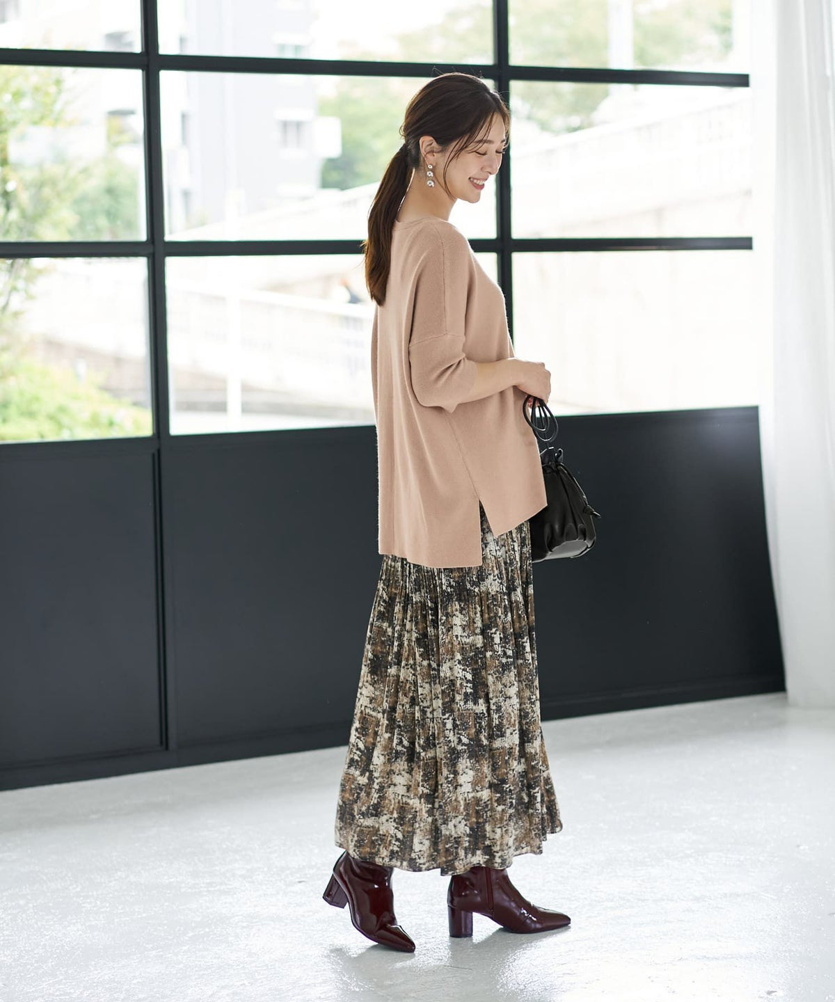 着用イメージ 166cm ベージュ