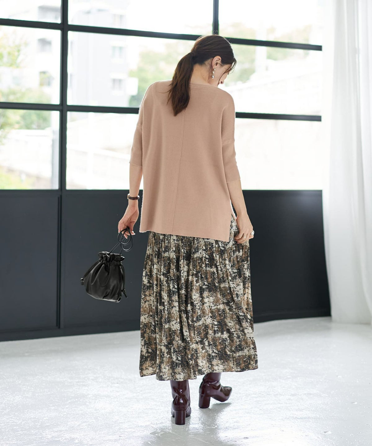 着用イメージ 166cm ベージュ