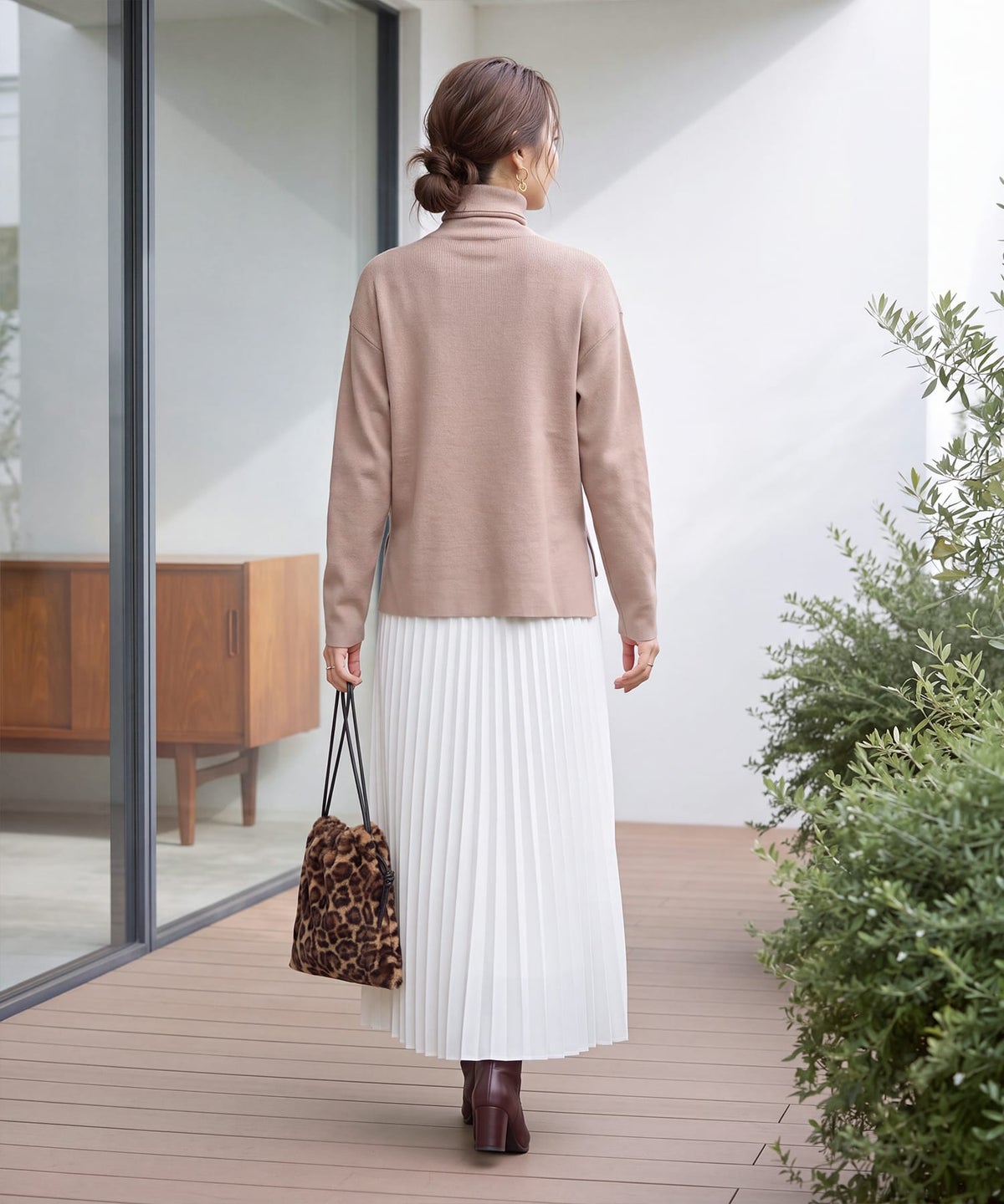 着用イメージ 163cm ベージュ