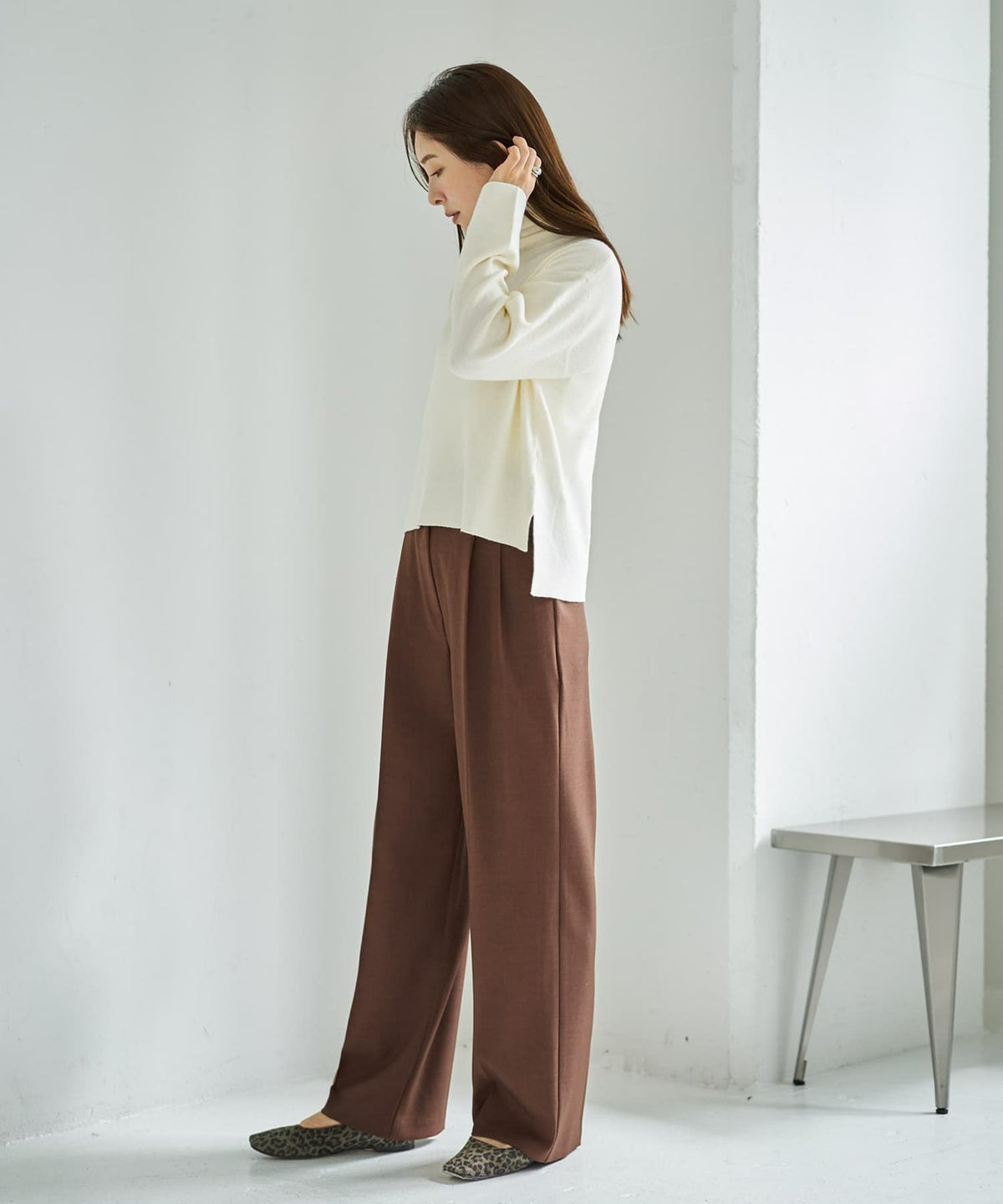 着用イメージ 166cm ホワイト