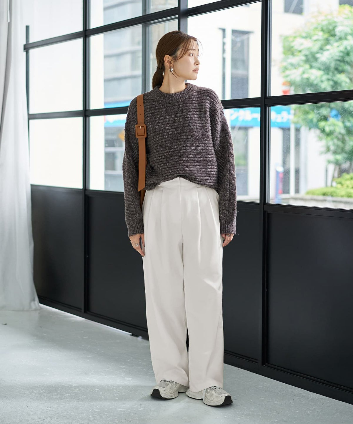 着用イメージ 166cm ダークブラウン