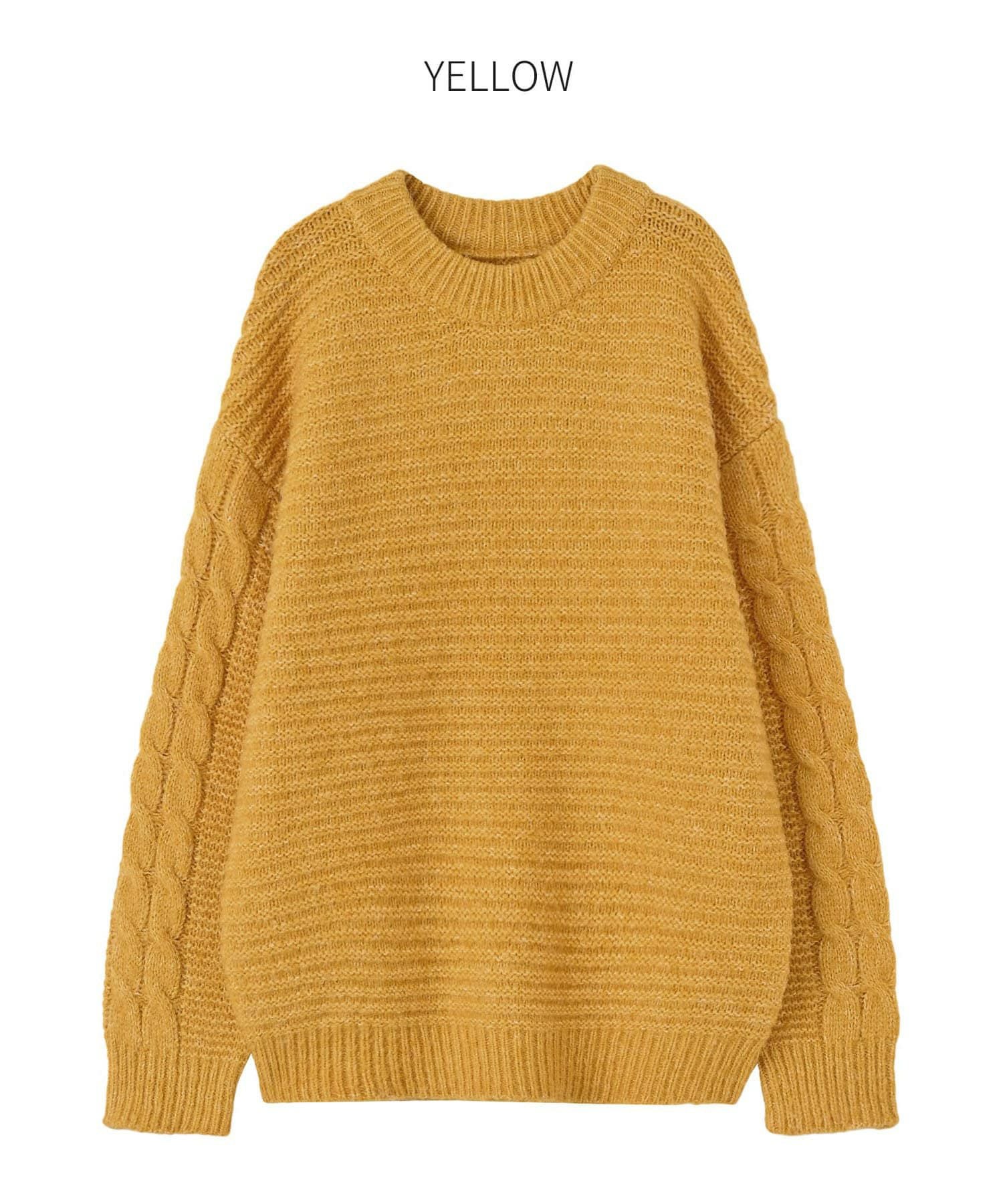 袖だけケーブル編みニットプルオーバー | おしゃれな大人レディース