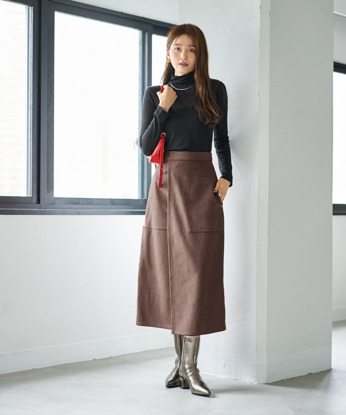 着用イメージ 166cm ブラウン Sサイズ