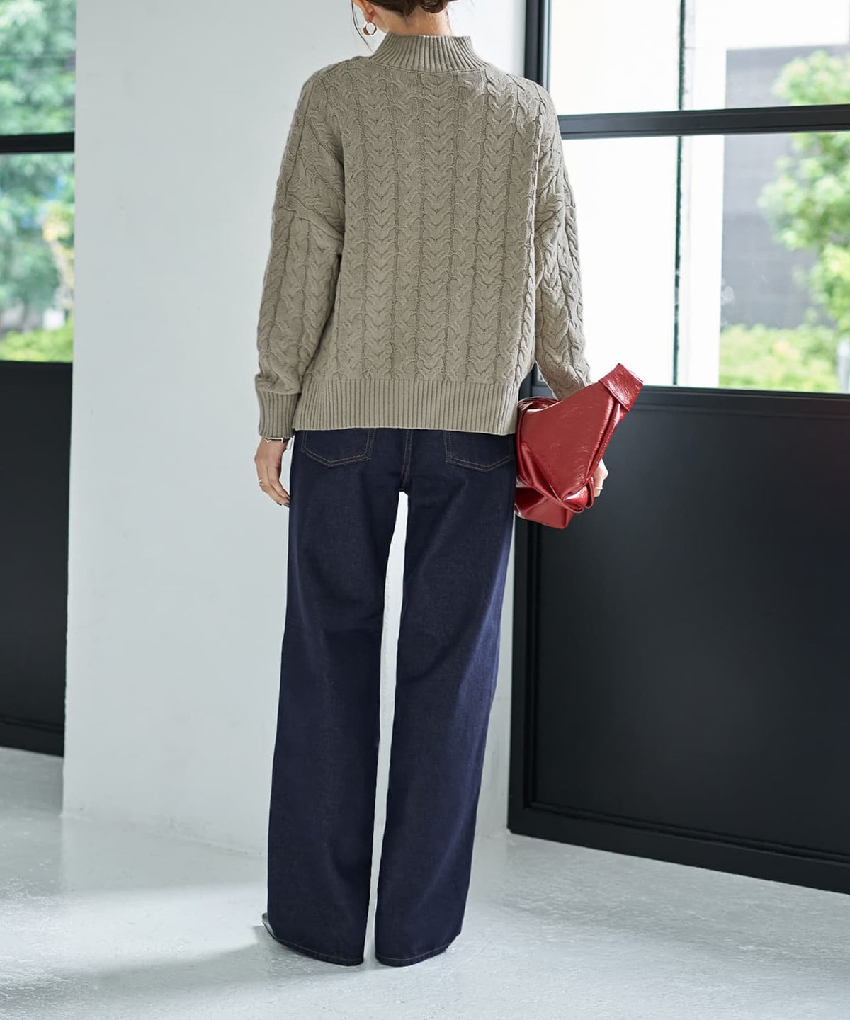 着用イメージ 166cm オリーブベージュ