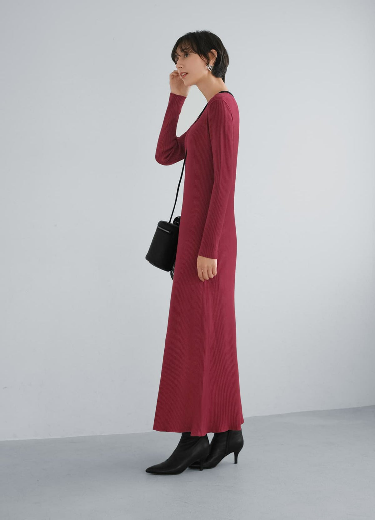 着用イメージ 168cm 着用サイズ 02 ダークレッド