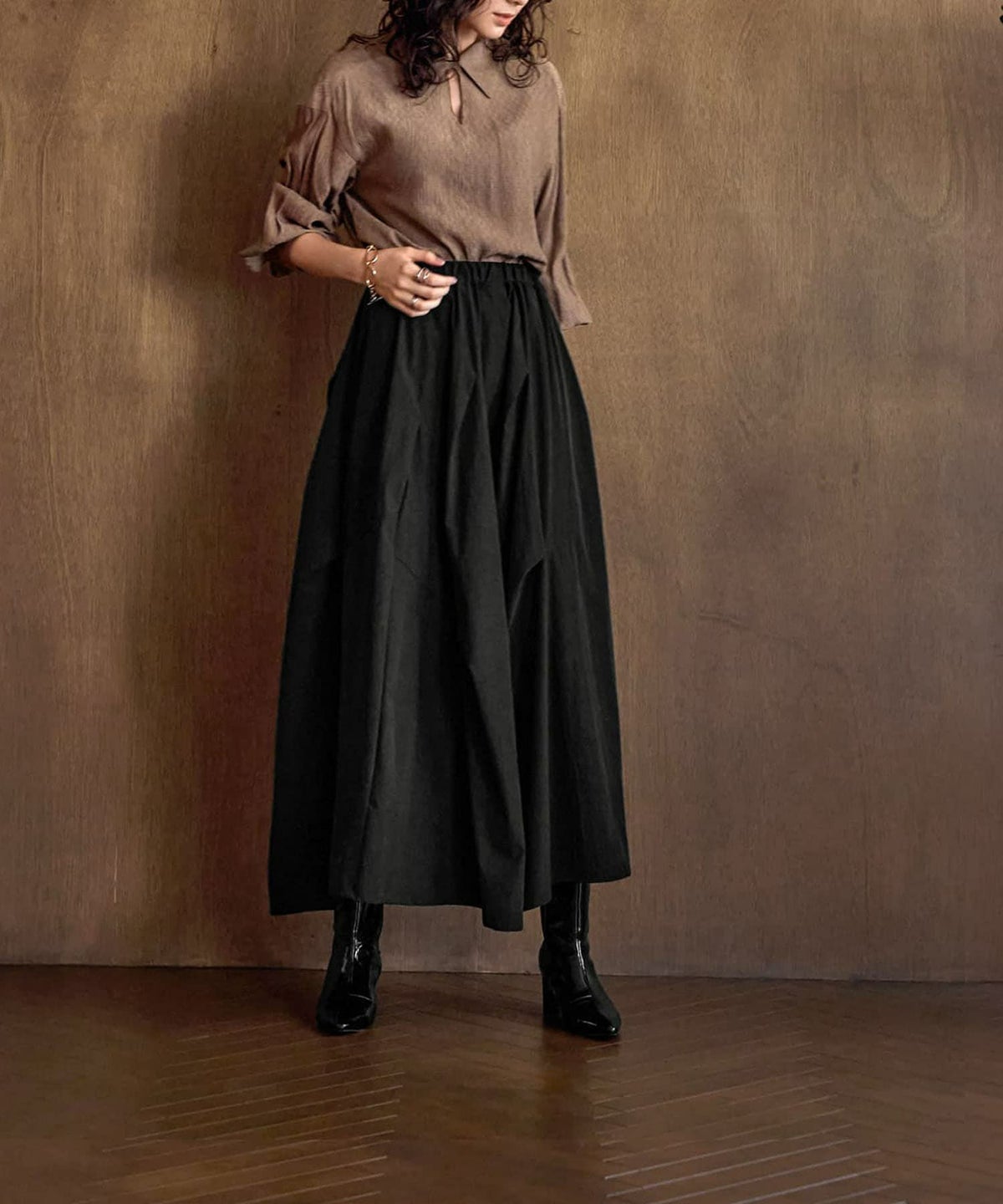 着用イメージ 167cm セピアブラウン