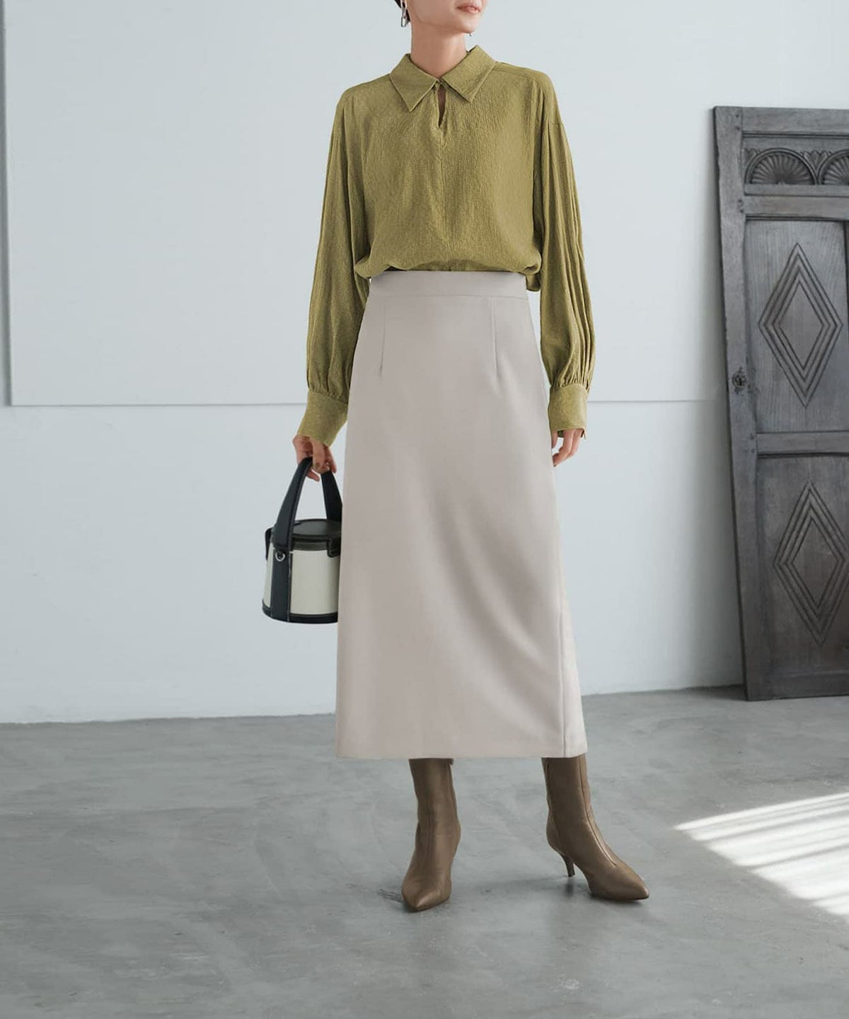 着用イメージ 165cm オリーブイエロー