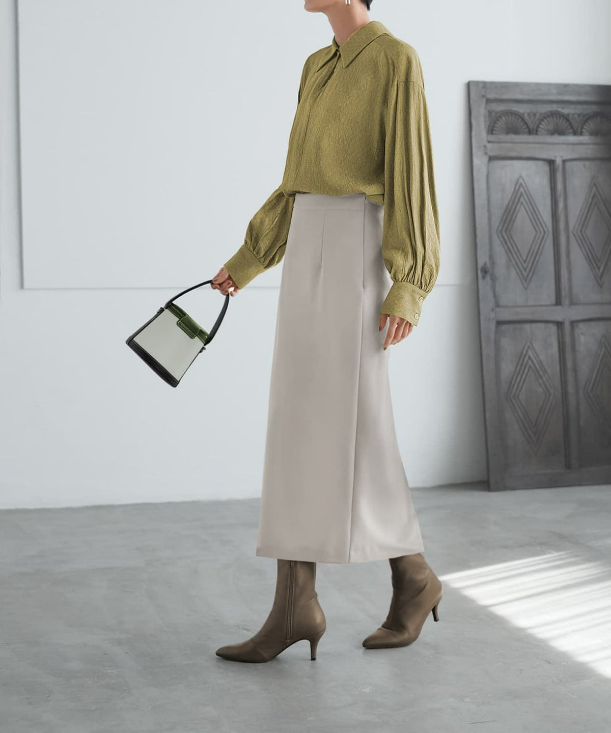 着用イメージ 165cm オリーブイエロー