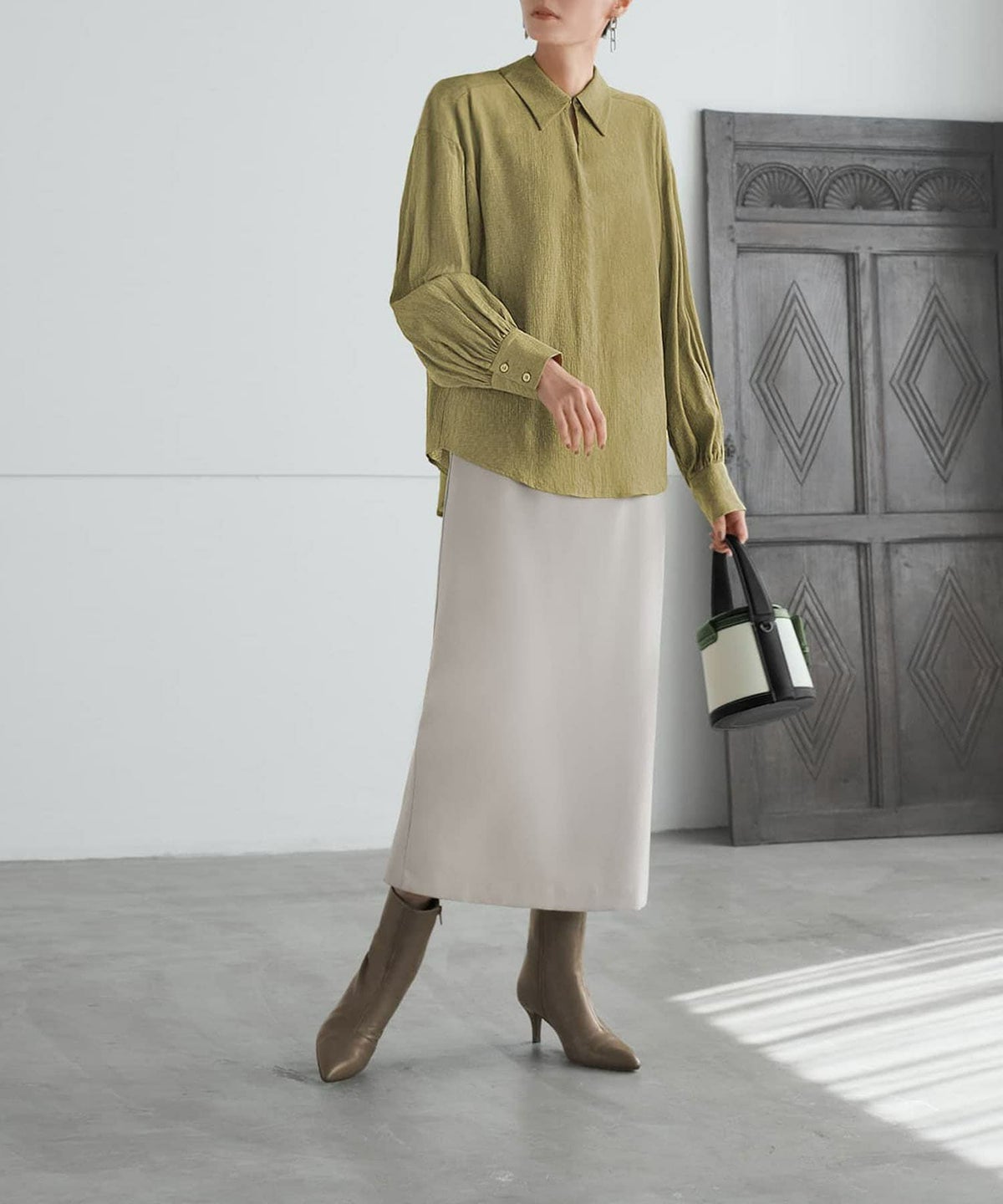 着用イメージ 165cm オリーブイエロー