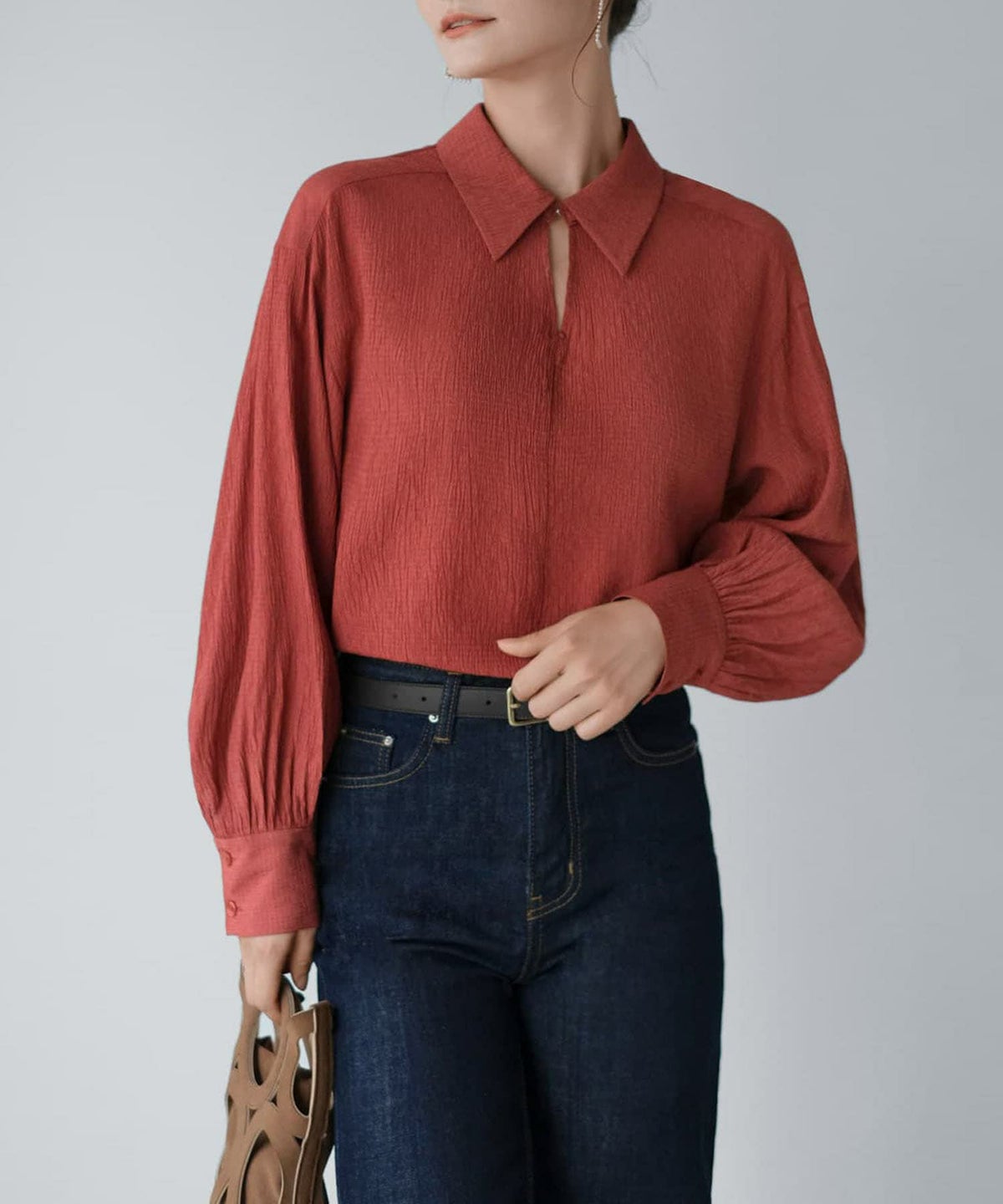 着用イメージ 165cm スモーキーレッド