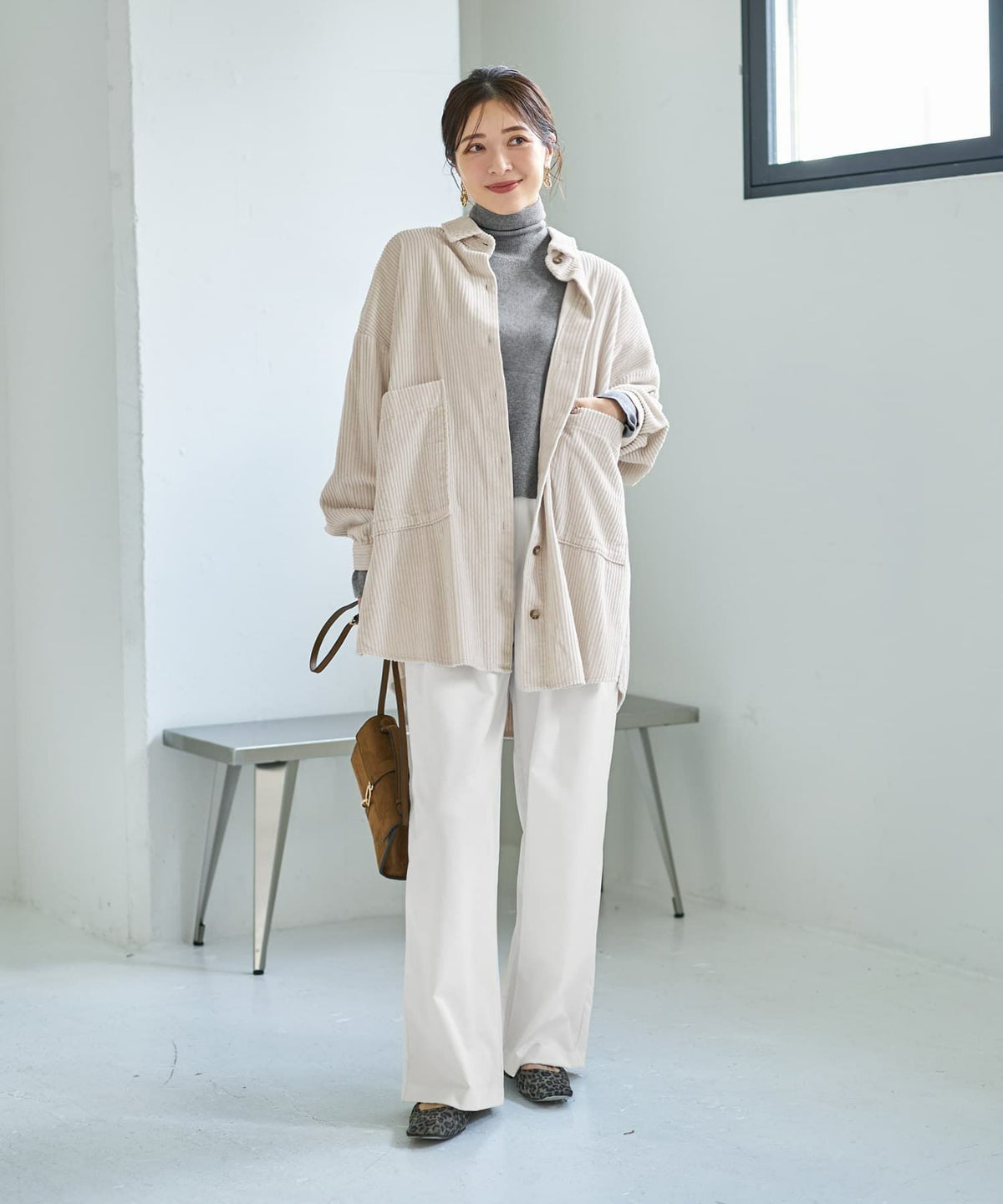 着用イメージ 166cm エクリュ