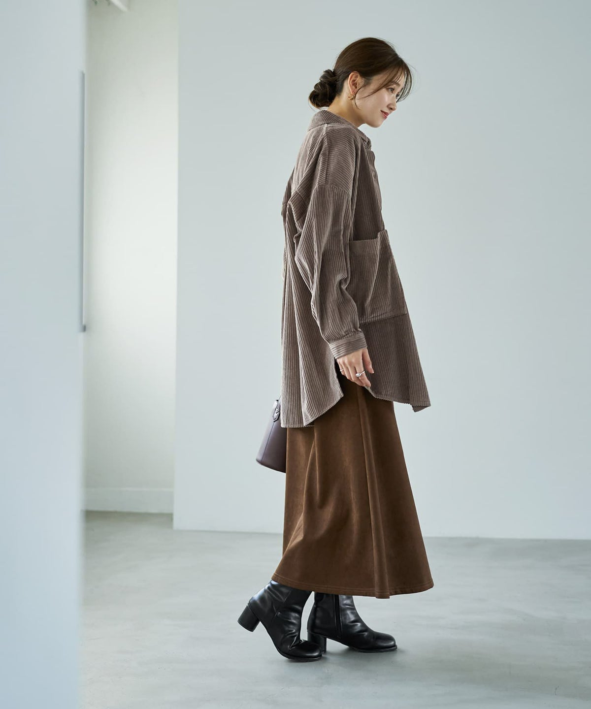 着用イメージ 166cm モカグレー