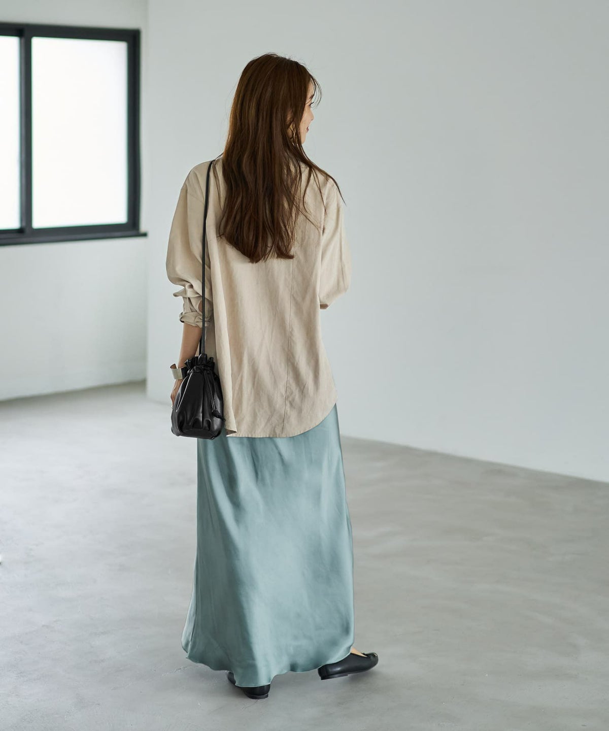 着用イメージ 166cm ライトベージュ