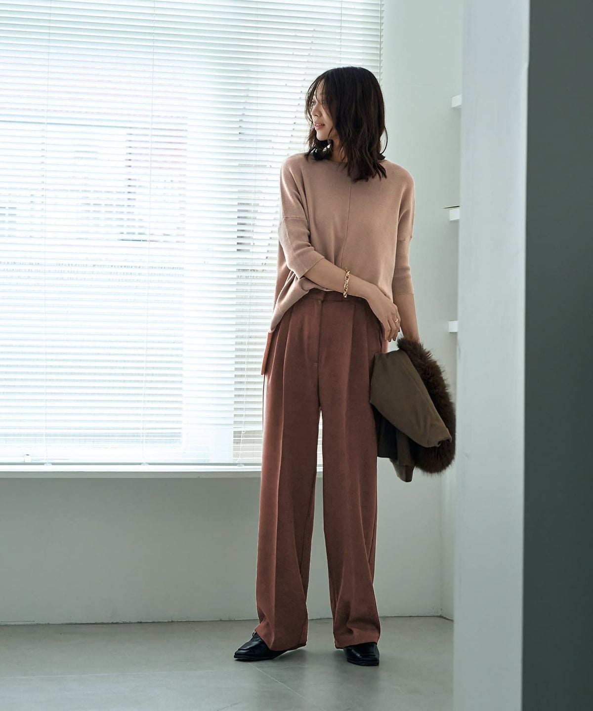 着用イメージ 166cm Sサイズ ブラウン