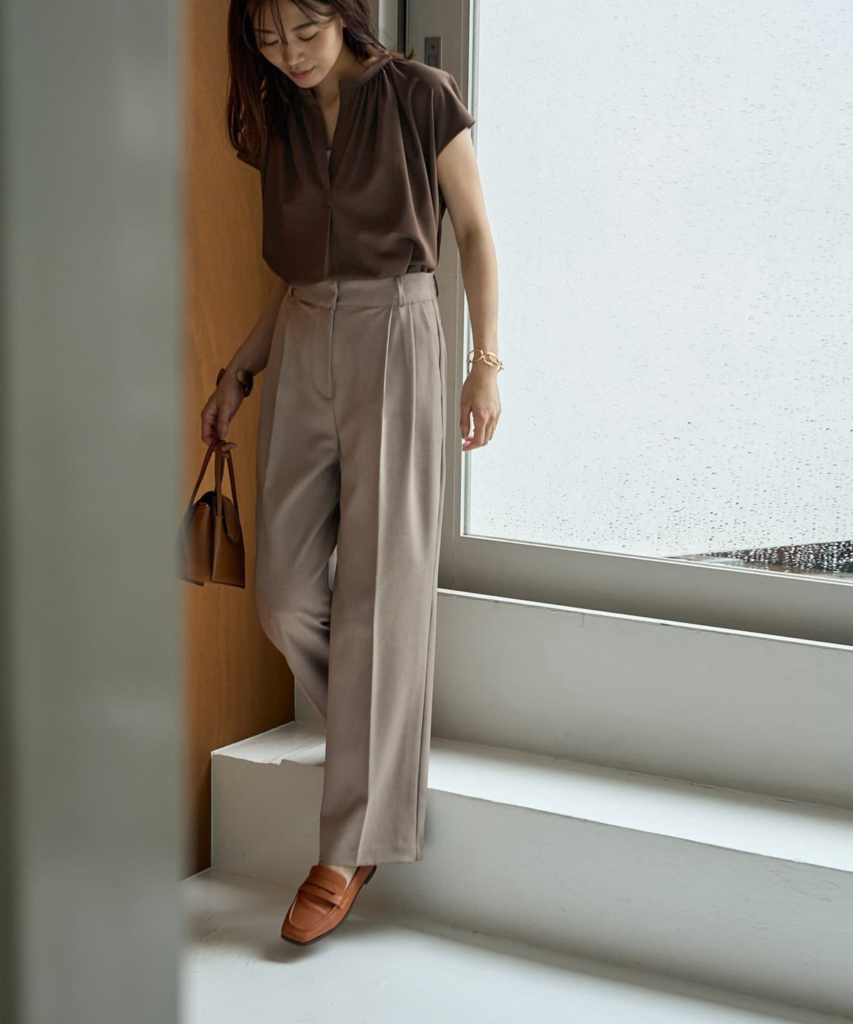 着用イメージ 166cm Sサイズ グレージュ