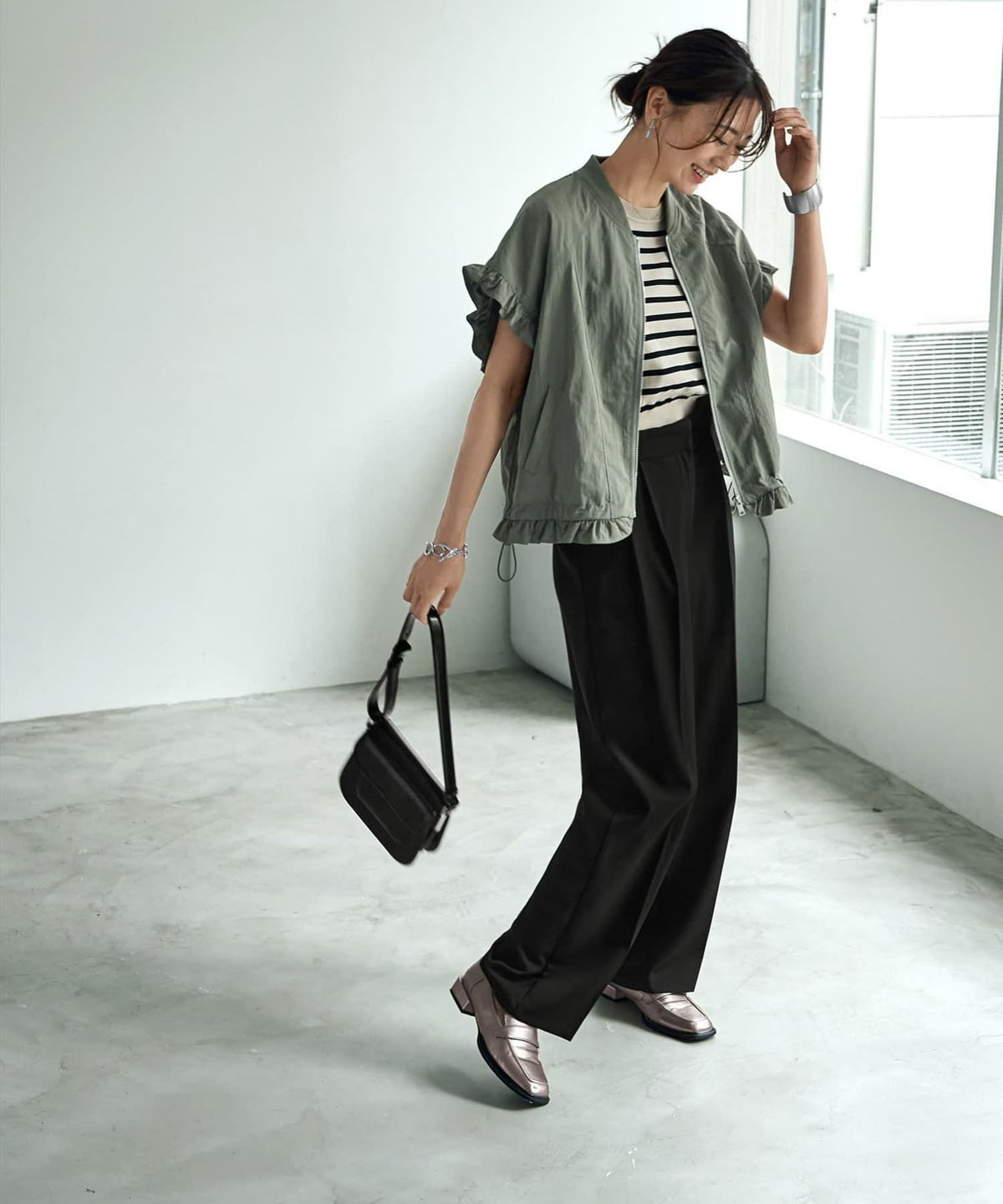 着用イメージ 166cm Sサイズ ブラック