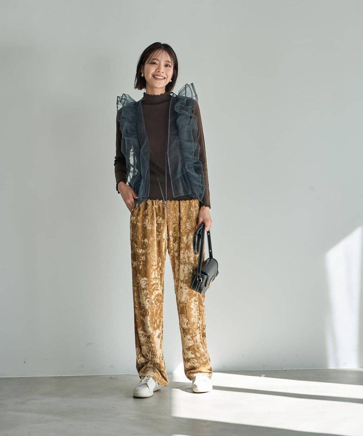 着用イメージ 167cm ブラウン