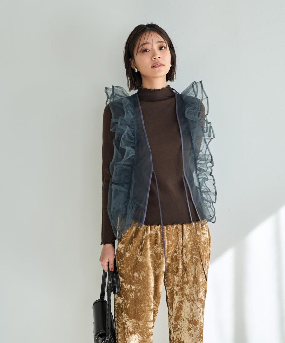 着用イメージ 167cm ブラウン