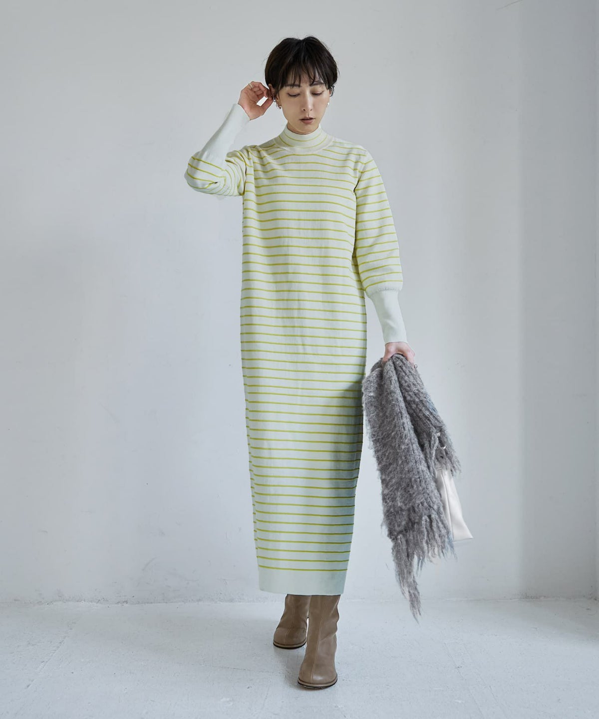 着用イメージ 167cm アイボリーミックス 02サイズ 