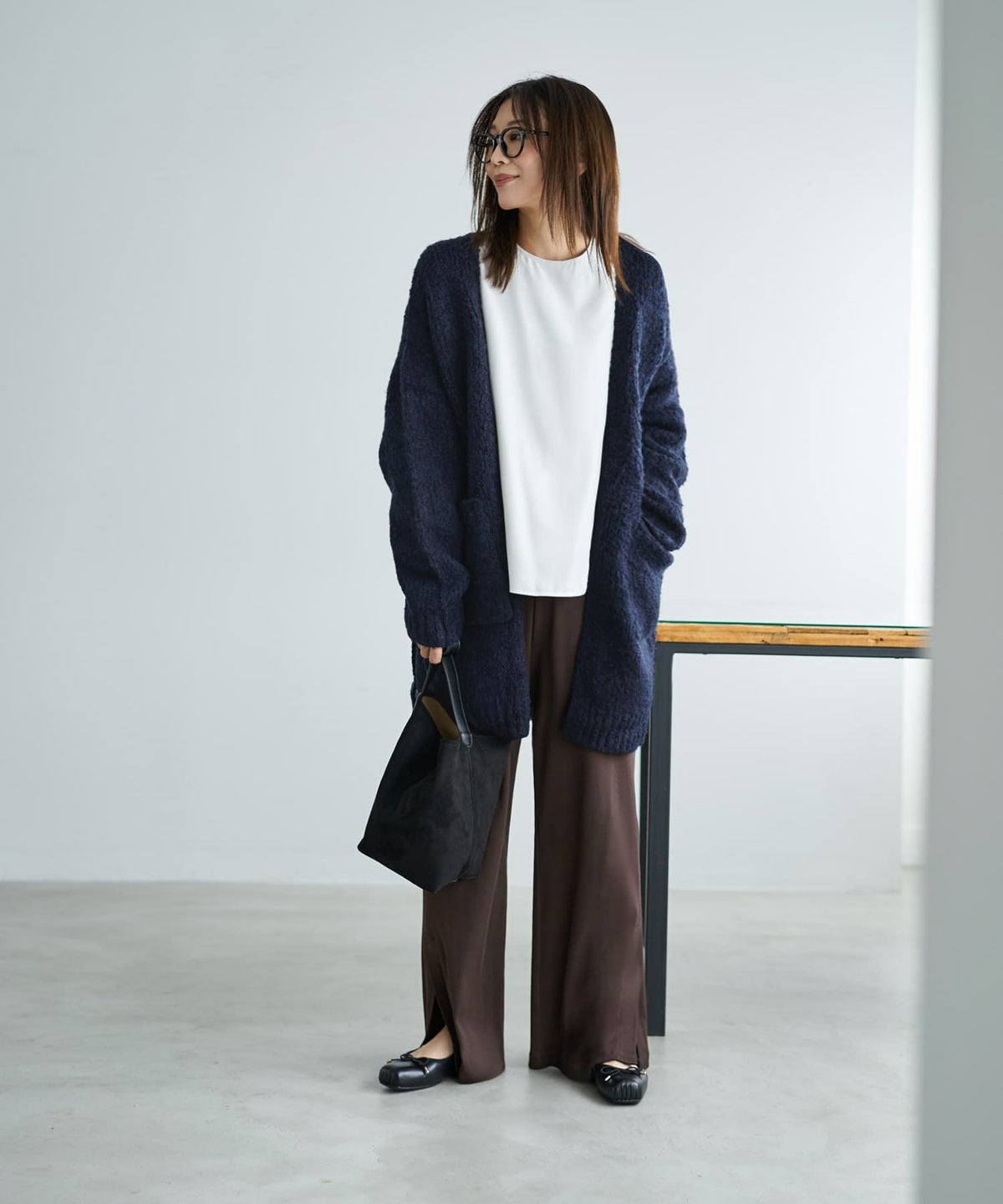 着用イメージ 166cm ネイビー