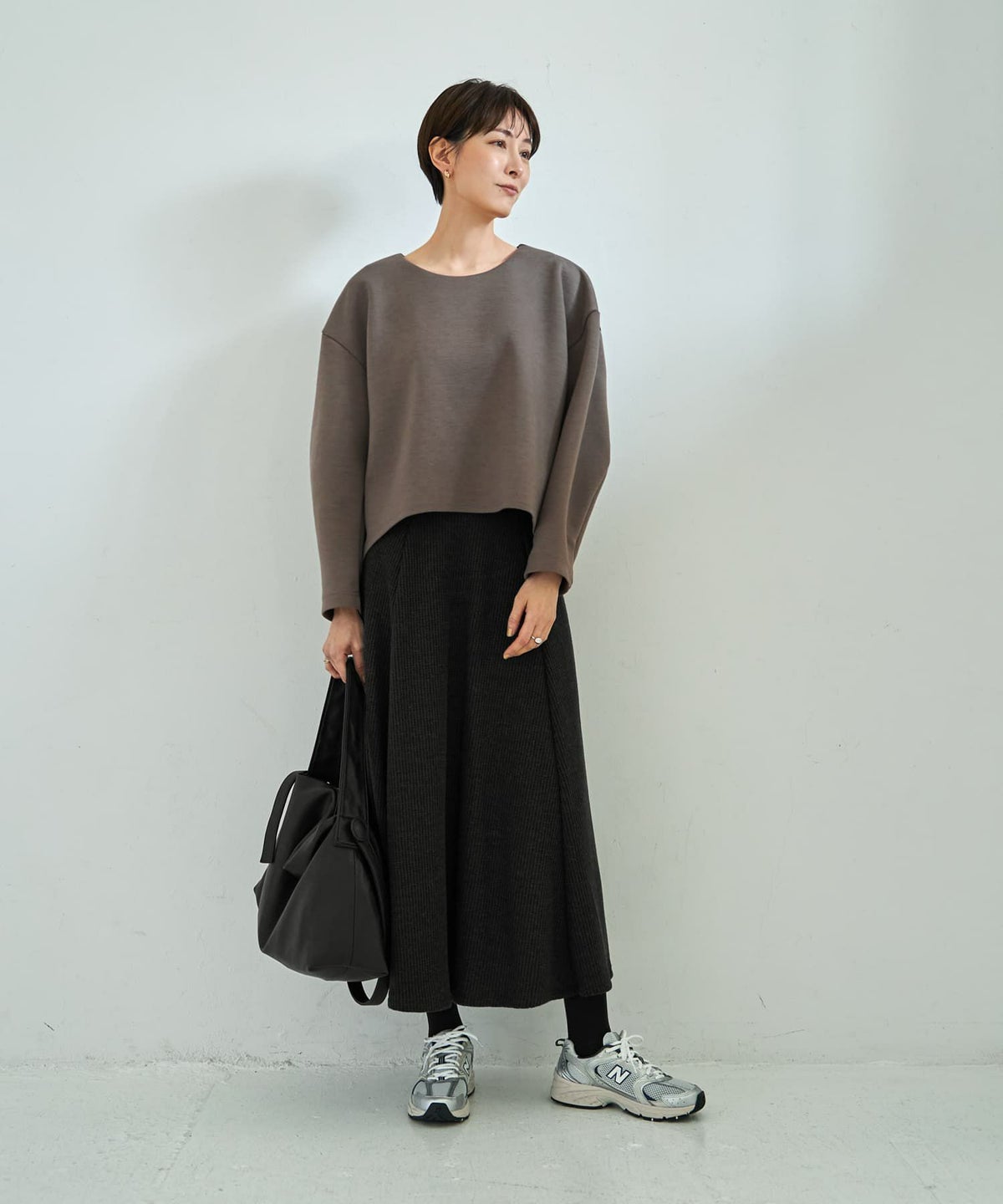 着用イメージ 167cm ココアグレー