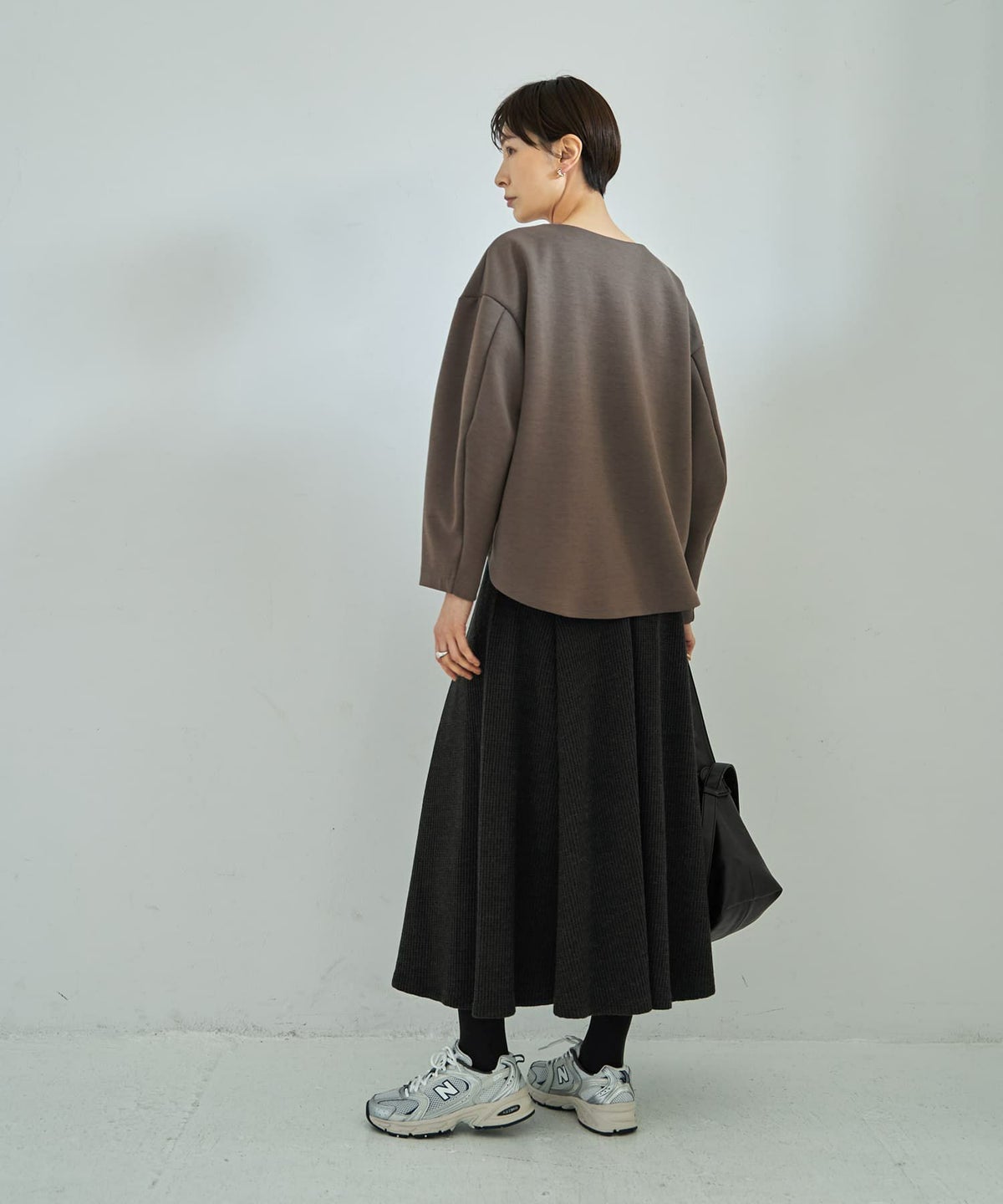 着用イメージ 167cm ココアグレー